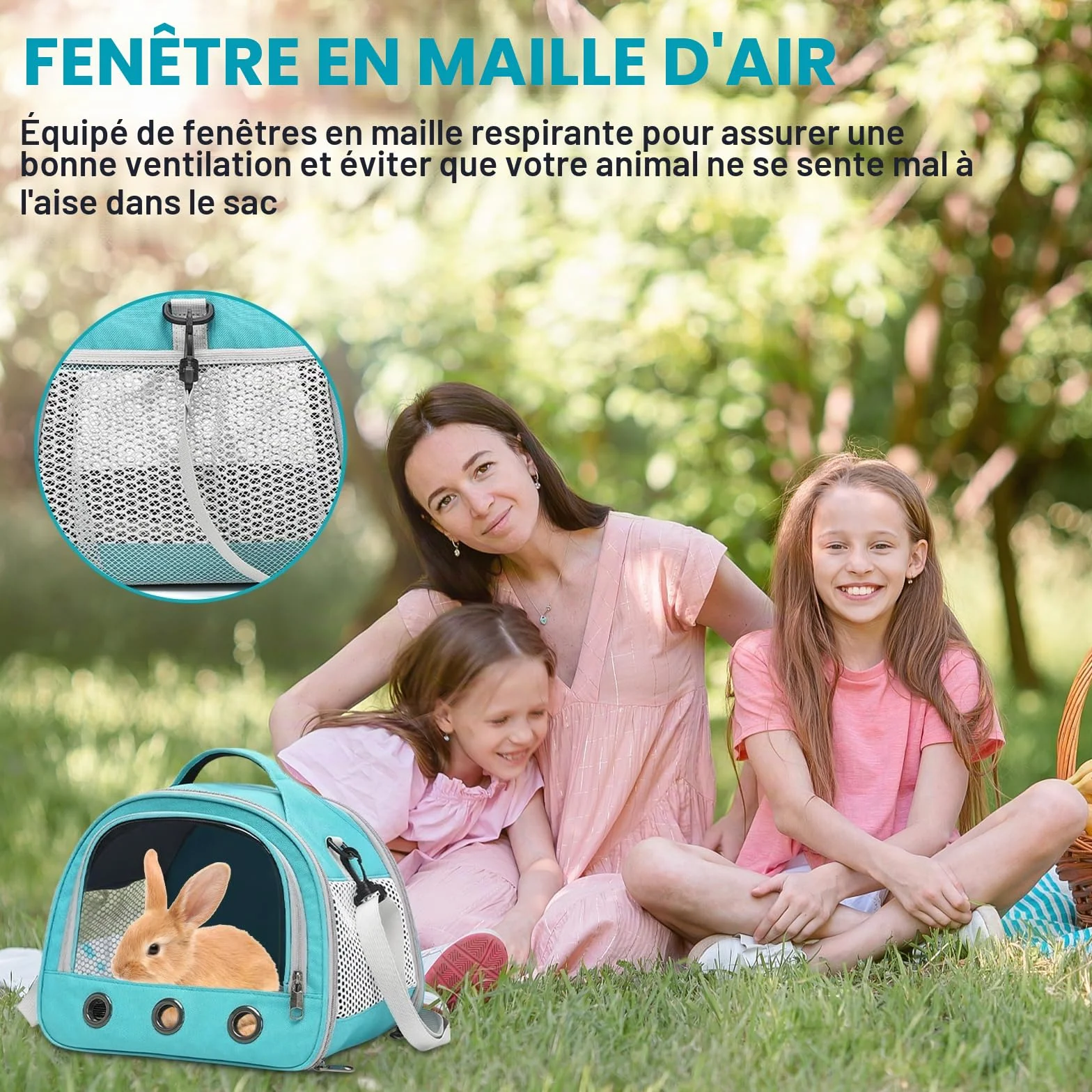 Sac Transport Chat Chien avec Matelas 30x27x21cm