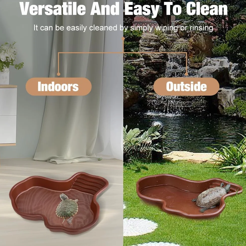 Bassin pour Reptiles, Bol d'Eau pour Tortue, Bol d'Eau et Nourriture pour Reptiles, Bassin de Bain pour Reptiles