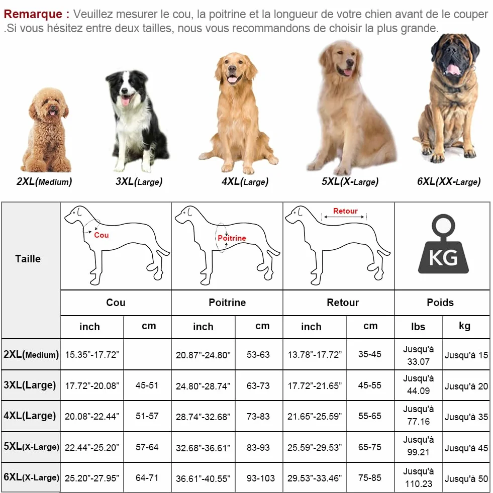 Imperméable Chien avec Capuchon Imperméable Manteau Chien Ultraléger Aéré Bandes Réfléchissantes Taille 4XL Rouge