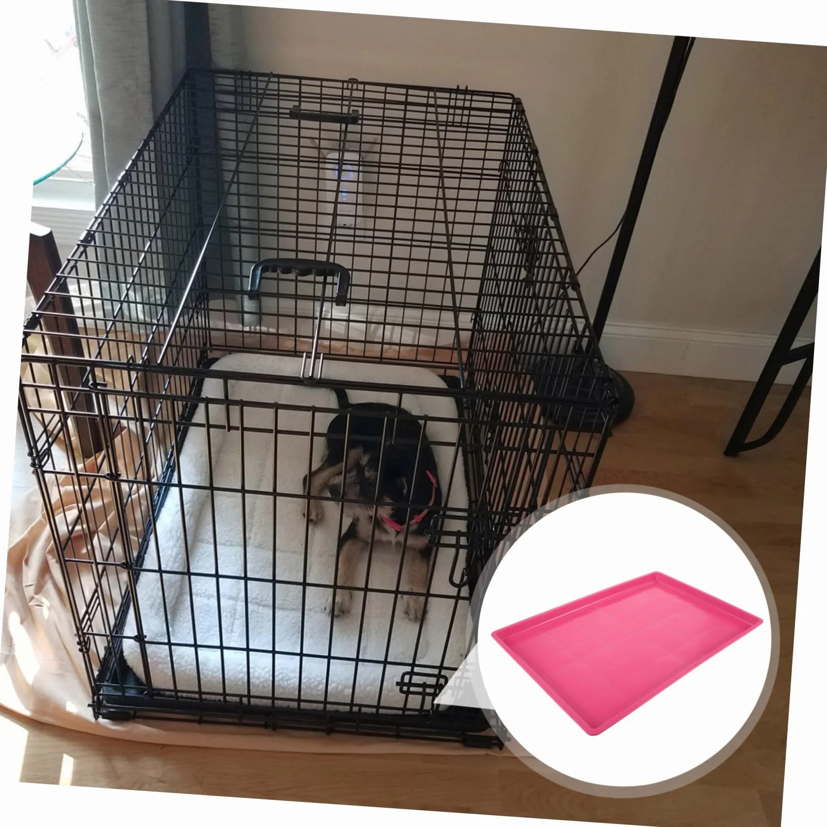 INOOMP Bac de Cage en Plastique pour Animaux 60x40 cm Antidérapant