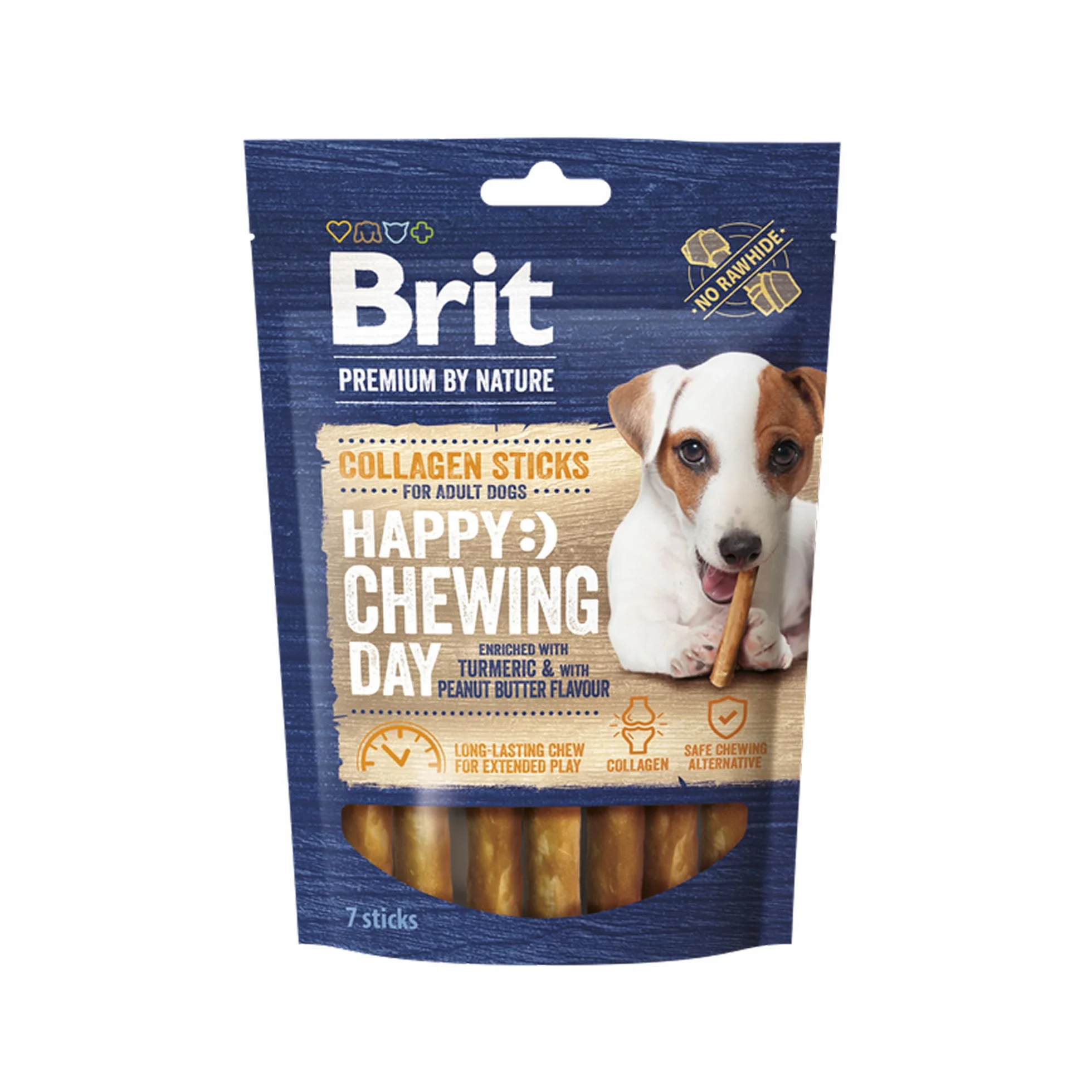 Brit Premium by Nature Bâtonnets de Collagène pour Chien, Collagène de Bœuf et Beurre d'Arachide, Lot de 7