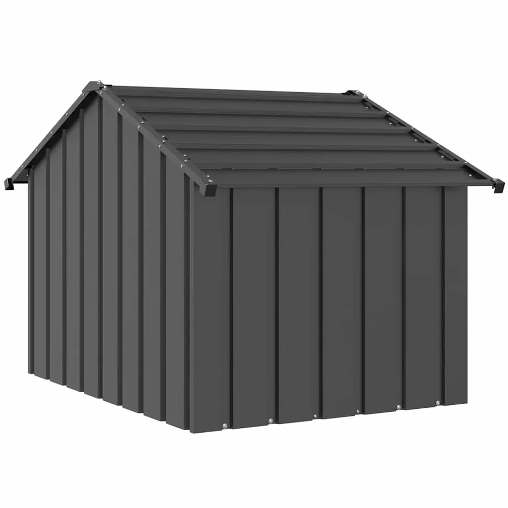 Niche pour Chien Extérieur Métal, Chenil Cage avec Toit Noir 83x130x85 cm Acier Galvanisé