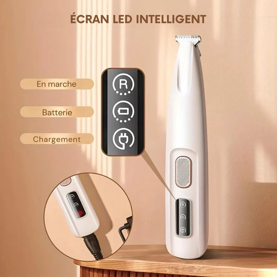 Tondeuse pour Chat Silencieuse Rechargeable Lames Hypoallergéniques Anti-Nœuds Poils Longs Courts