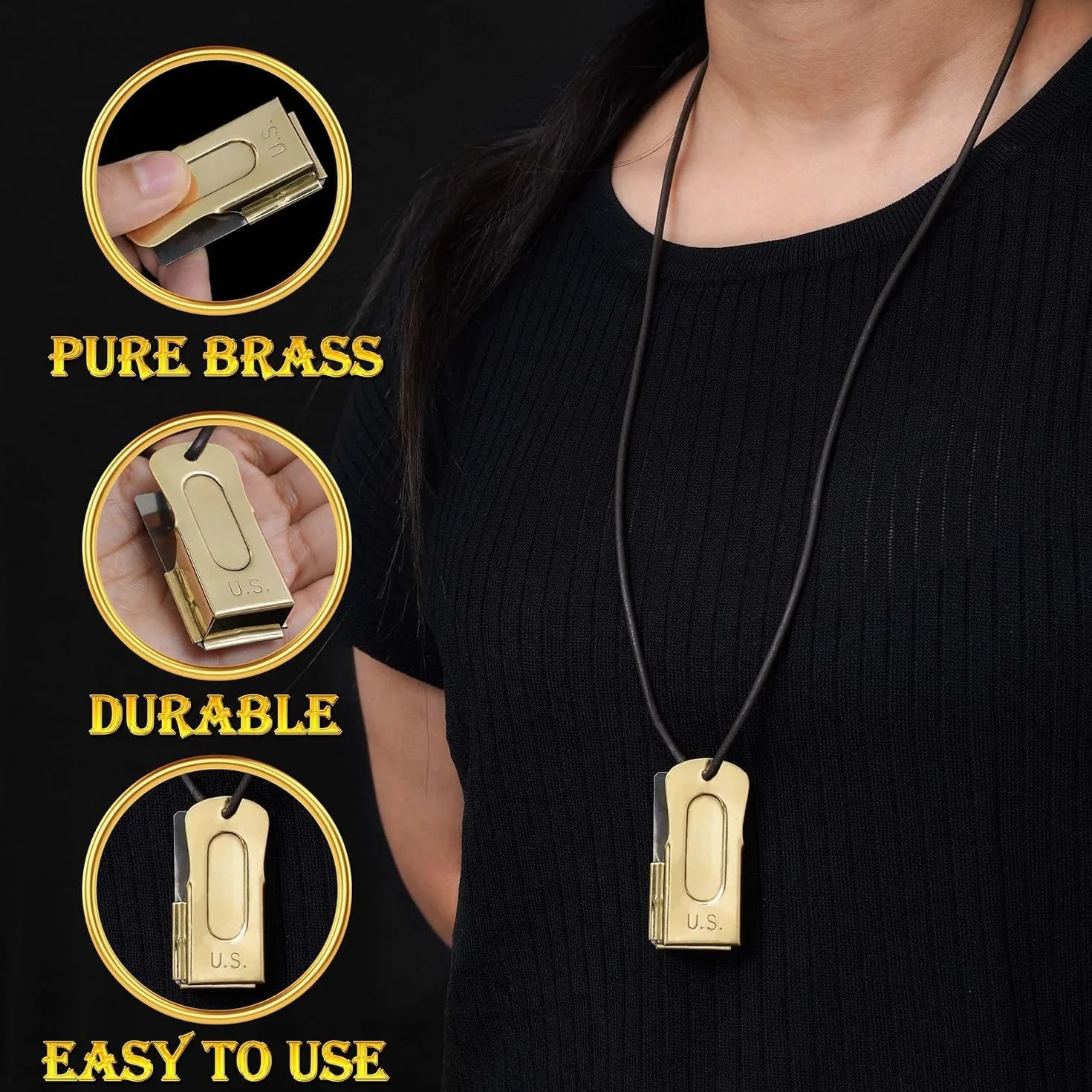Mythrojan Brass and Steel Pet Training Clicker Puppy Dog Training Dog Clicker Cricket Clicker U.S. Engraved WII Military Gear Metal Clicker