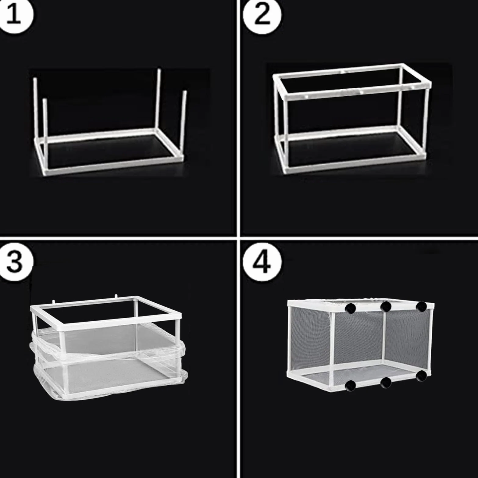 2 Pièces Boîte de Frai, Filet Isolant pour Aquariums, Incubateur de Poissons d'aquarium, Convient pour Les Aquariums, Isoler Les Semis et Soutenir l'incubation et la Reproduction (Blanc)