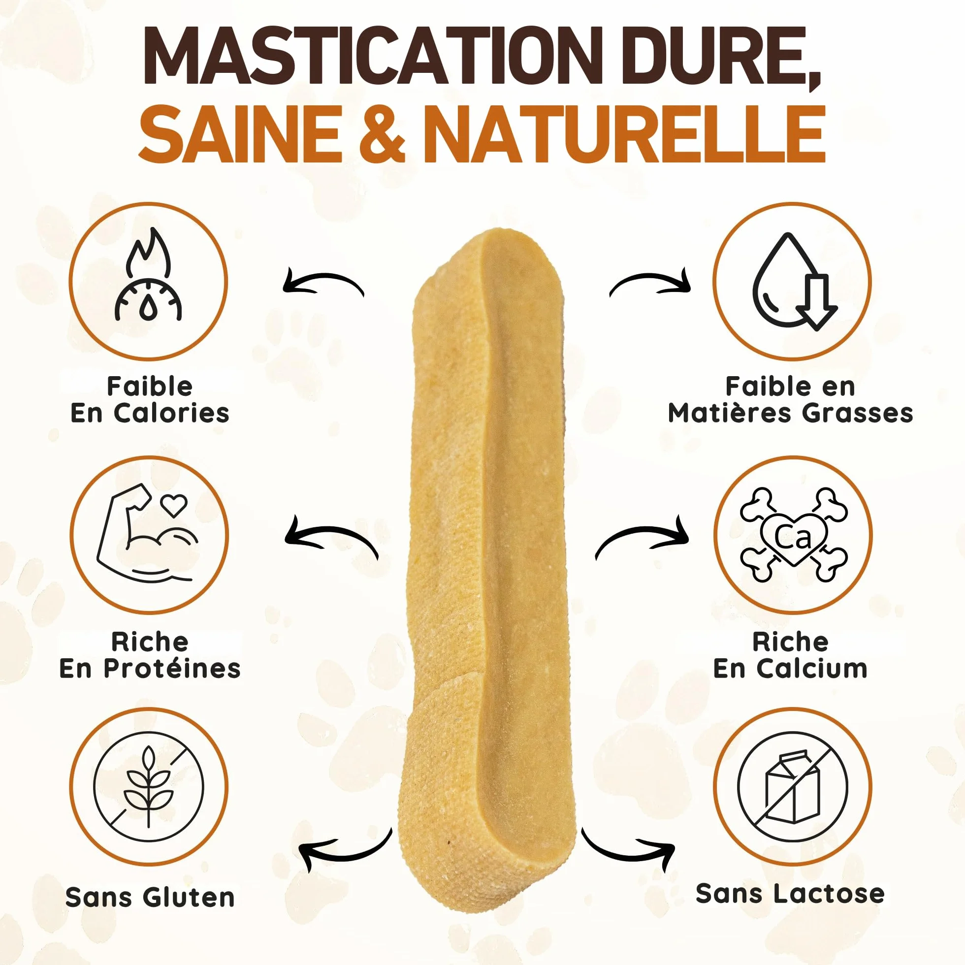 Fromage de Yak Jouet pour Chien à Mâcher M 72g – Bâtonnet Dentaire Dureté Fromage de l'Himalaya Churpi Friandise d'Éducation