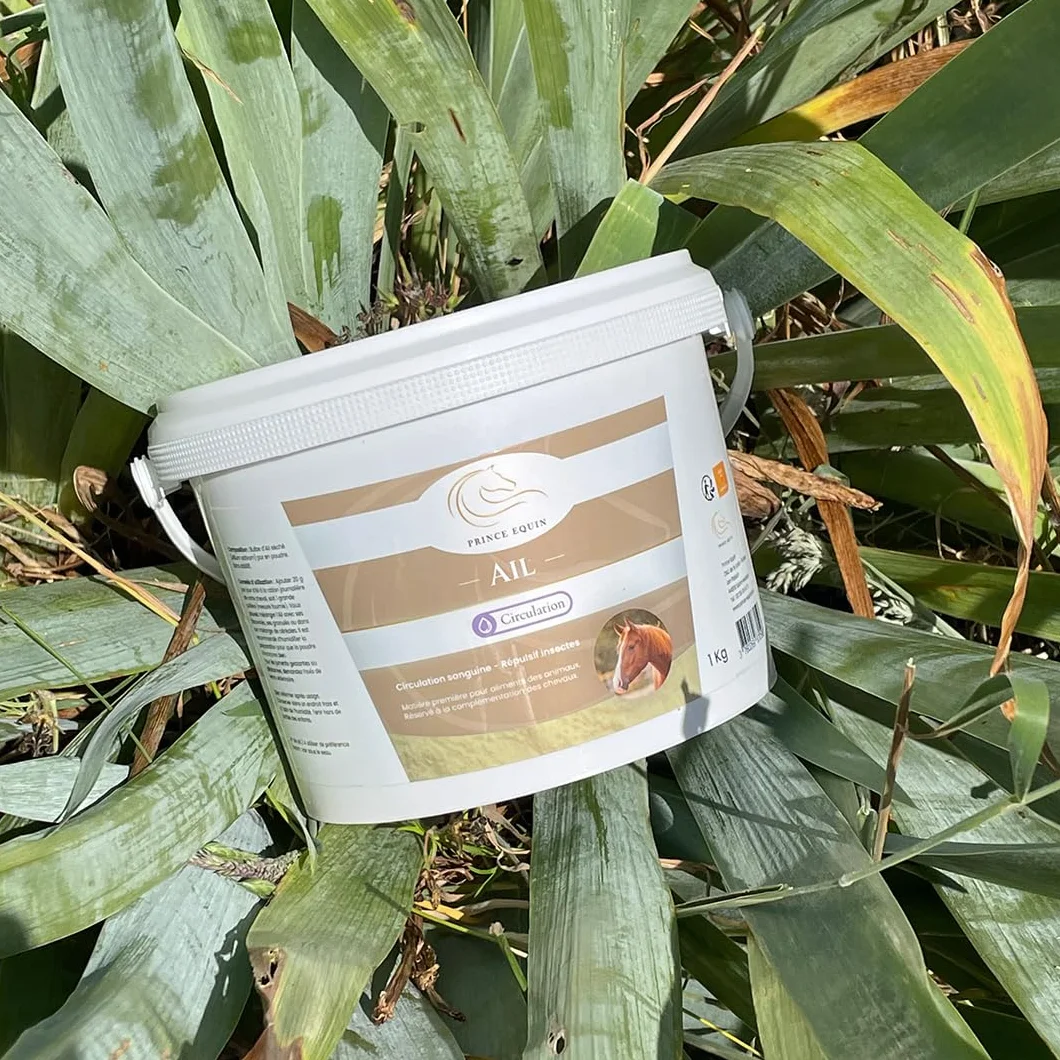 AIL - Complément nutritionnel Cheval - Seau 1 kg - Répulsif Contre Les Insectes - Circulation Sanguine - Soutien de la Respiration - Marque Française