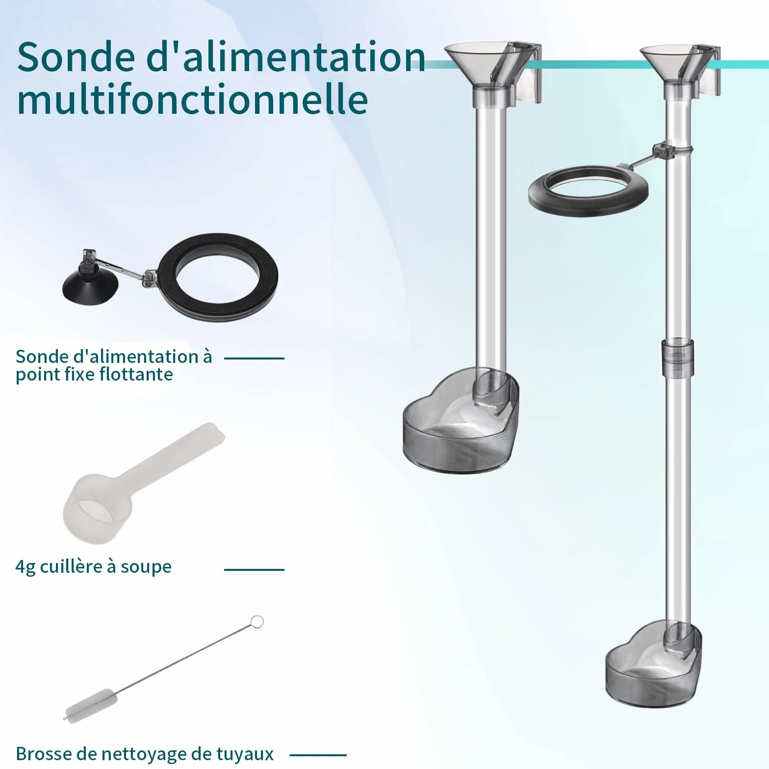 Boxtech Tube d'alimentation Assemblé pour Aquarium, Deux Positions (20-37cm)