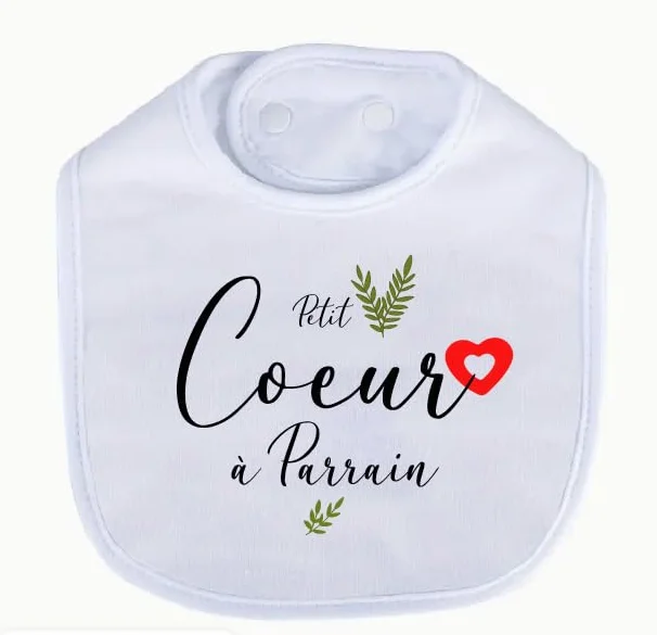 Bavoir Naissance Marraine Personnalisé Cadeau Bébé Parrain