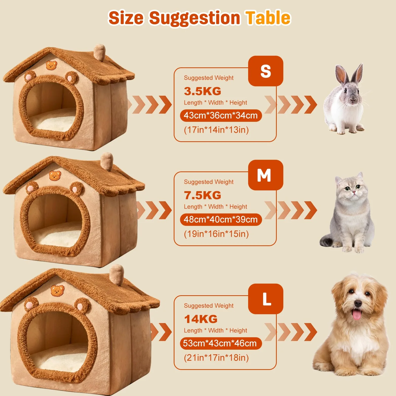 PETCUTE Niche Animaux de Compagnie Interieur,Lavable Lit De Grotte pour Chat,Panier Doux Chaud pour Chat Chien avec Fond Antidérapant,Maison Pliable pour Animal de Compagnie avec Lavable Oreiller