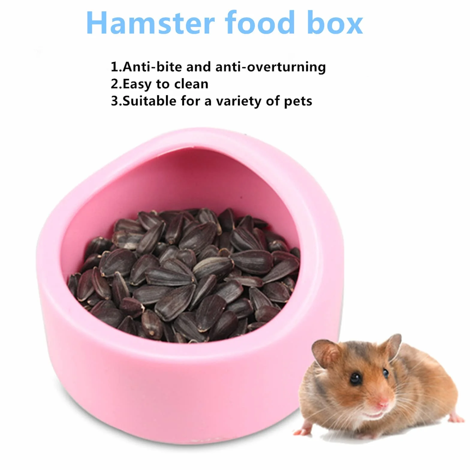 Gamelle pour Hamster Bols Anti-Morsure 2 Pièces Bleu et Rose