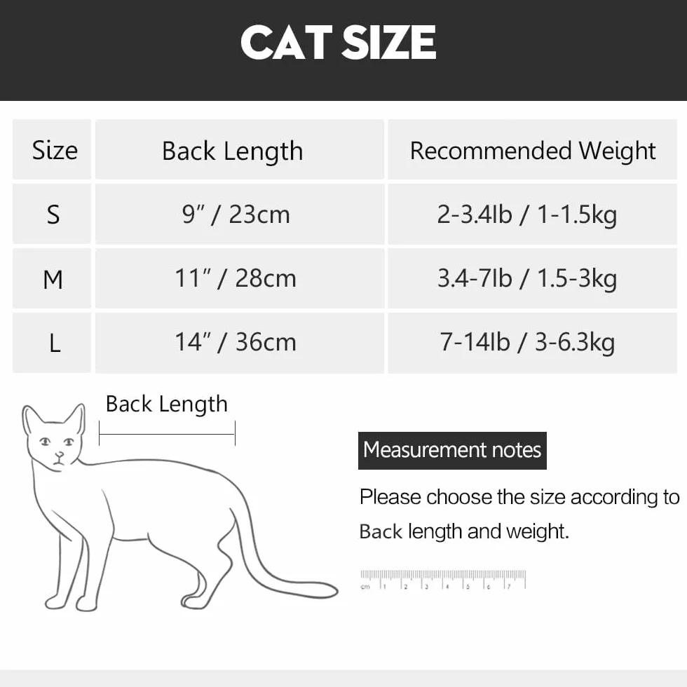 Costume de récupération Anti-léchage pour Chat Plaies Abdominales Doux Vêtement Animaux Collier E Après Chirurgie