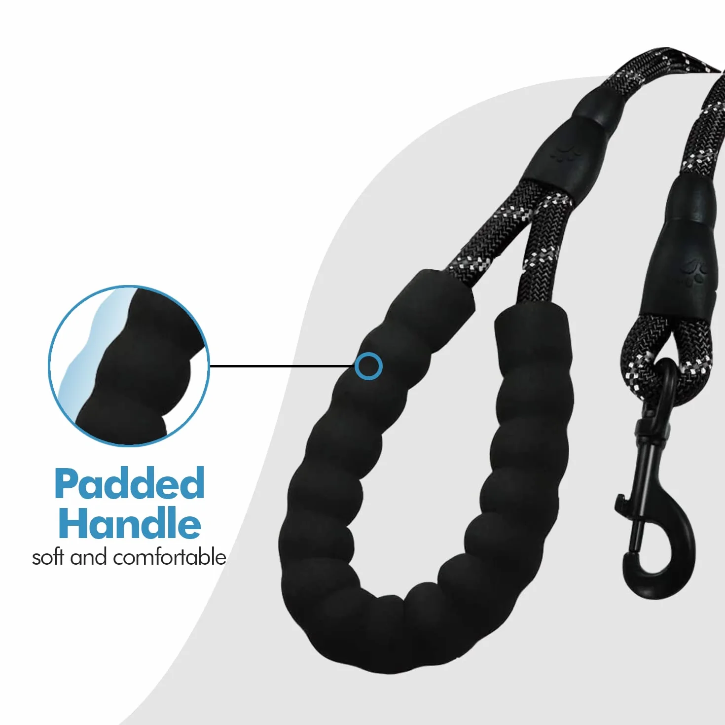 Laisse Chien Rembourrée Poignée Souple 1.5 M Noir EDIPETS