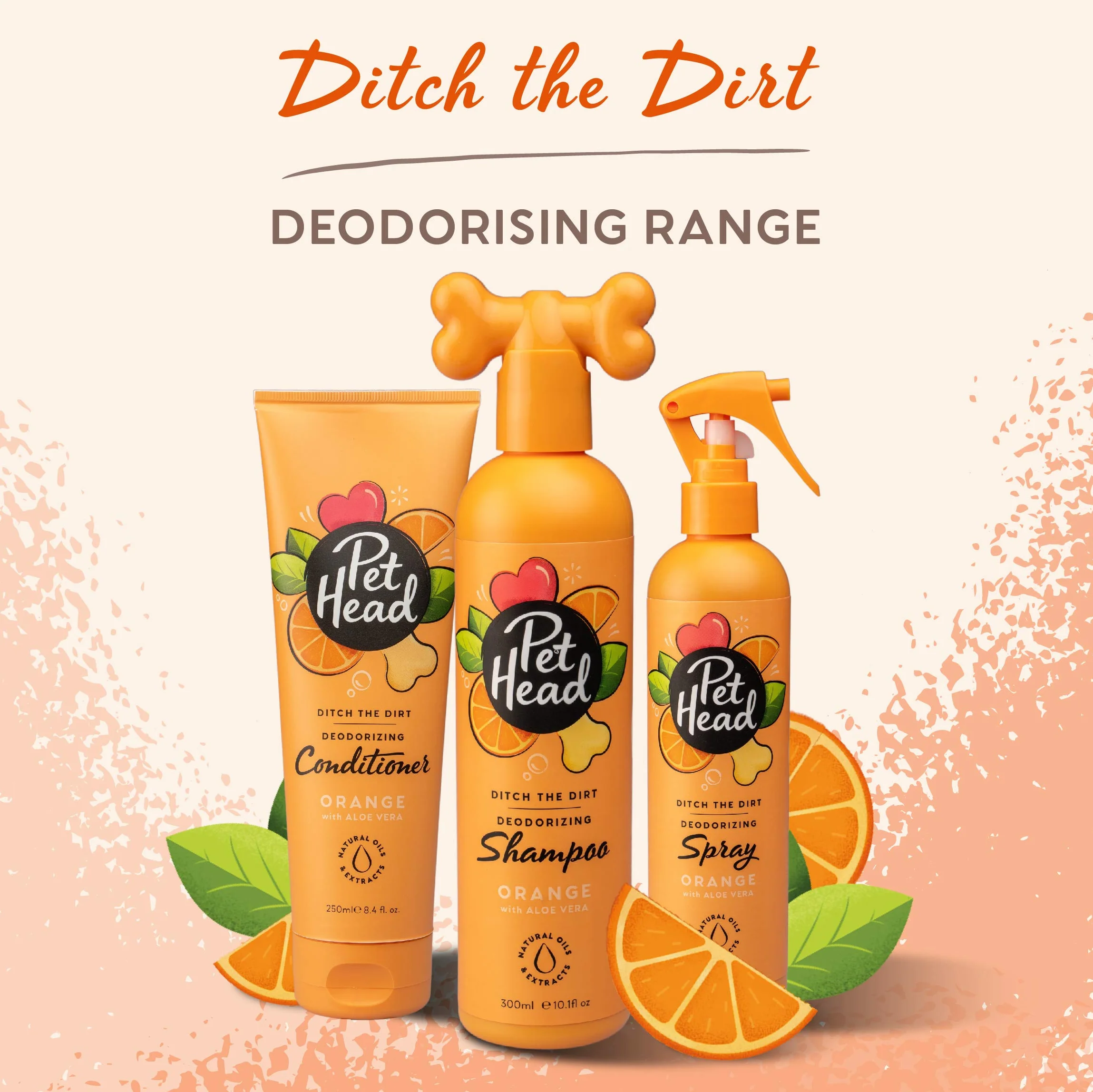 Pet Head Ditch The Dirt Spray Désodorisant pour Chien Parfum d’Orange 300ml