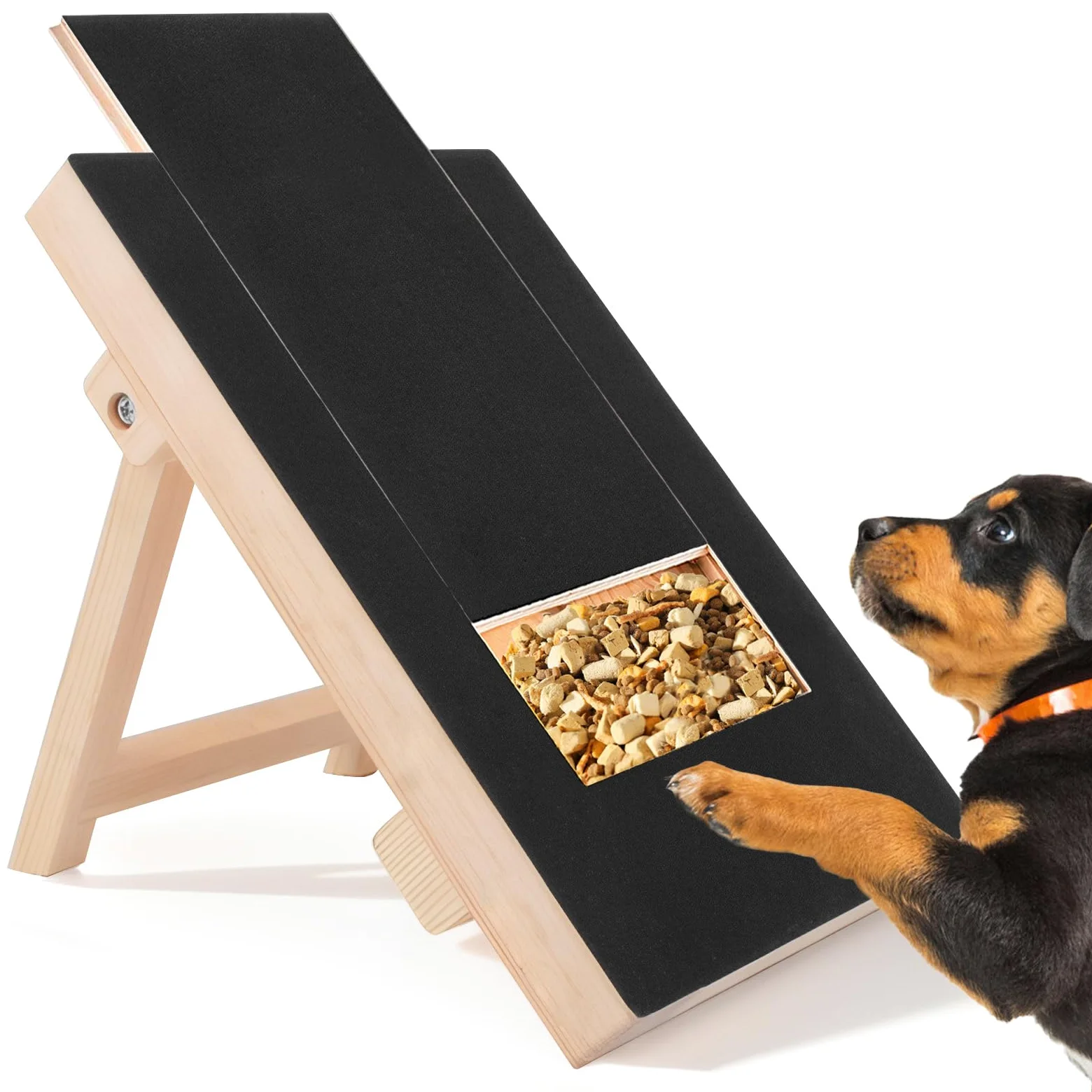 LiveGo Tampon à griffes pour chien, équipé de papier de verre, planche d'entretien sans stress, lime à ongles pour chien avec compartiment à collation, convient pour les chiens de petite et moyenne