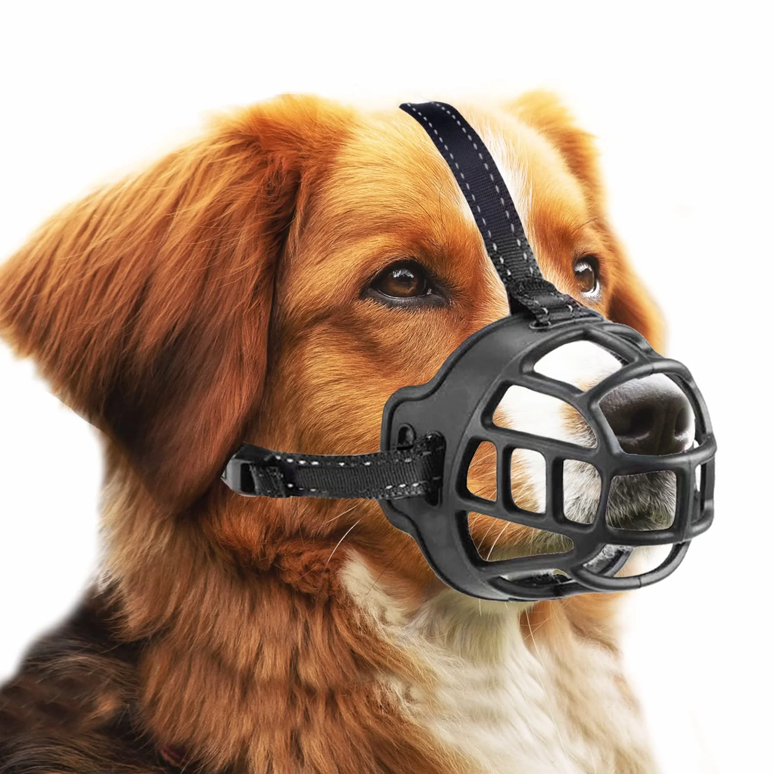 OHCOZZY Muselière pour Chien, Museau, Muselière Panier pour Petits, Moyens Et Grands Chiens avec Sangles Réglables (Taille 4,Noir)