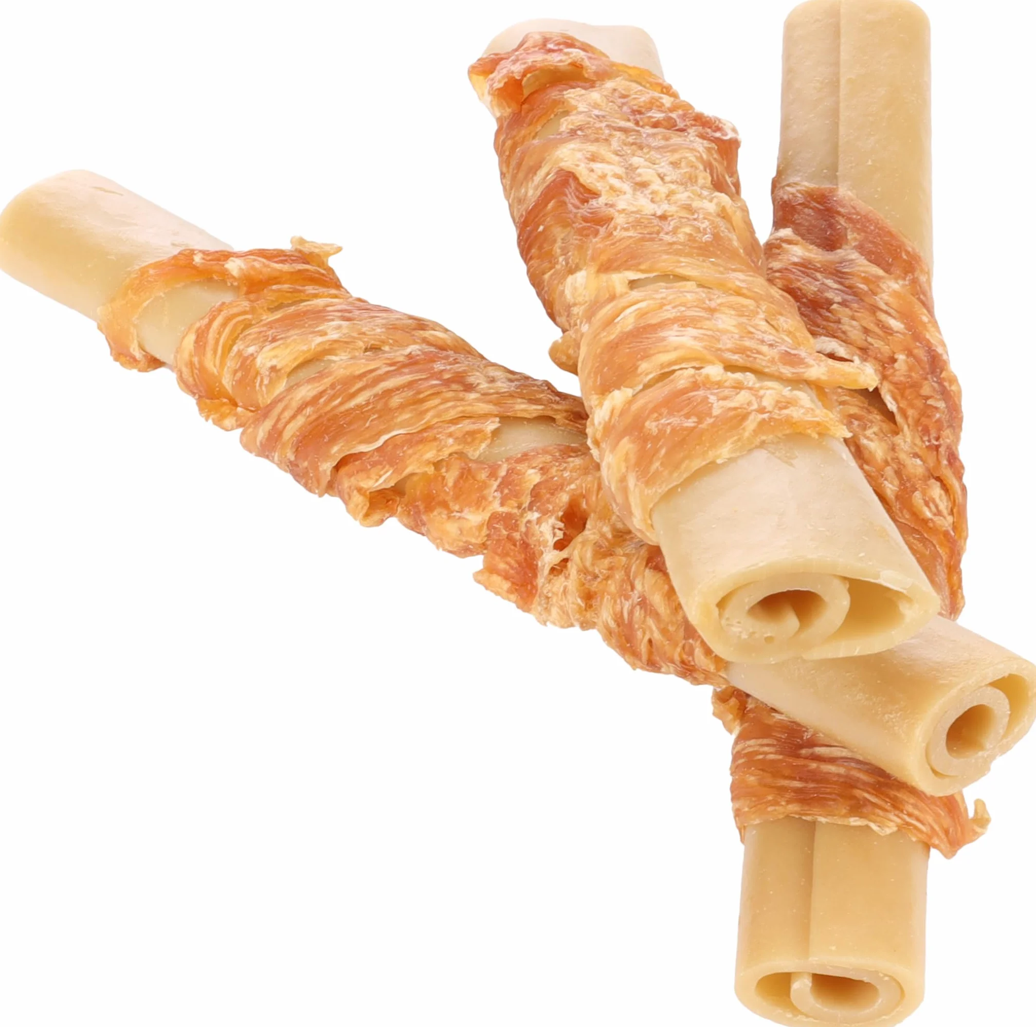 Flamingo Friandise Chien Bâtonnet sans Peau Bovine au Poulet 15cm 120g Longue durée