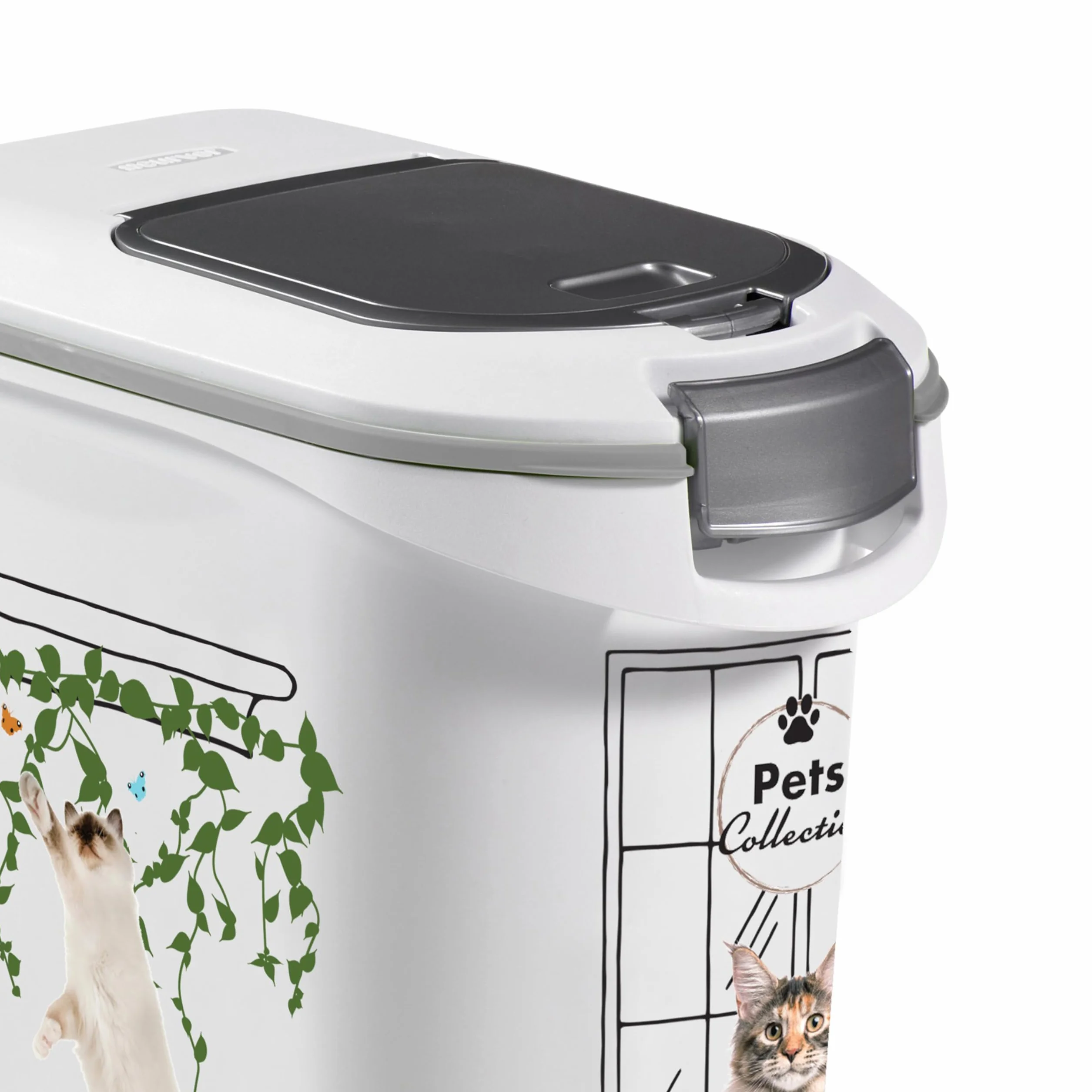 Curver Conteneur à Croquettes Pour Chats 35L 12KG Rangement Hermétique Anti-Odeurs Roulettes 28x49x43 cm
