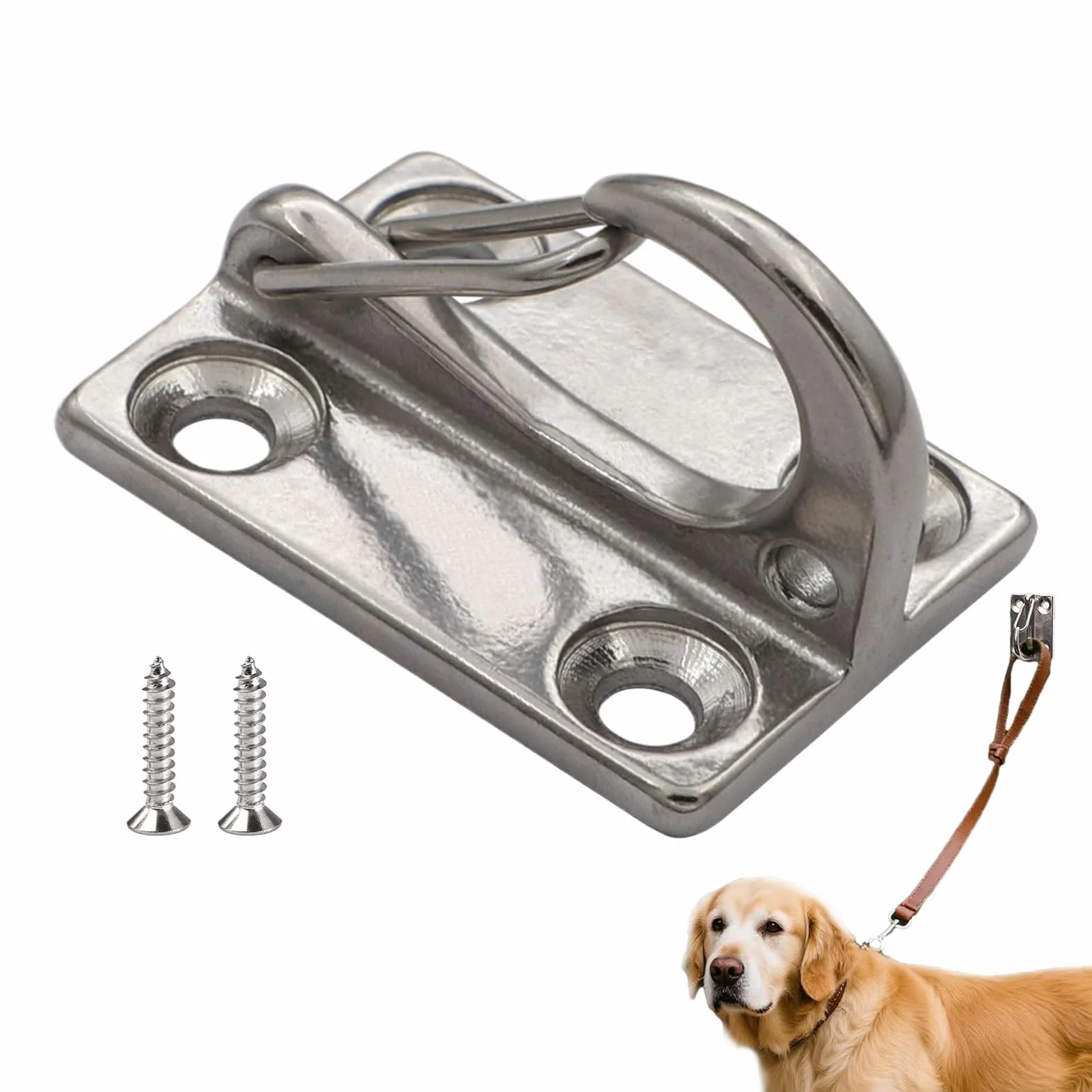 Crochet de Traction pour Chien à Fixer au Mur, Crochet Murale pour Attache Grande Laisse Chien, Accessoires Antirouille pour Animal de Compagnie pour Maison et Garage