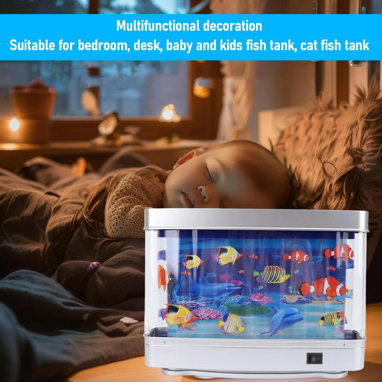 Aquarium artificiel dynamique réaliste pour enfants décoration de bureau