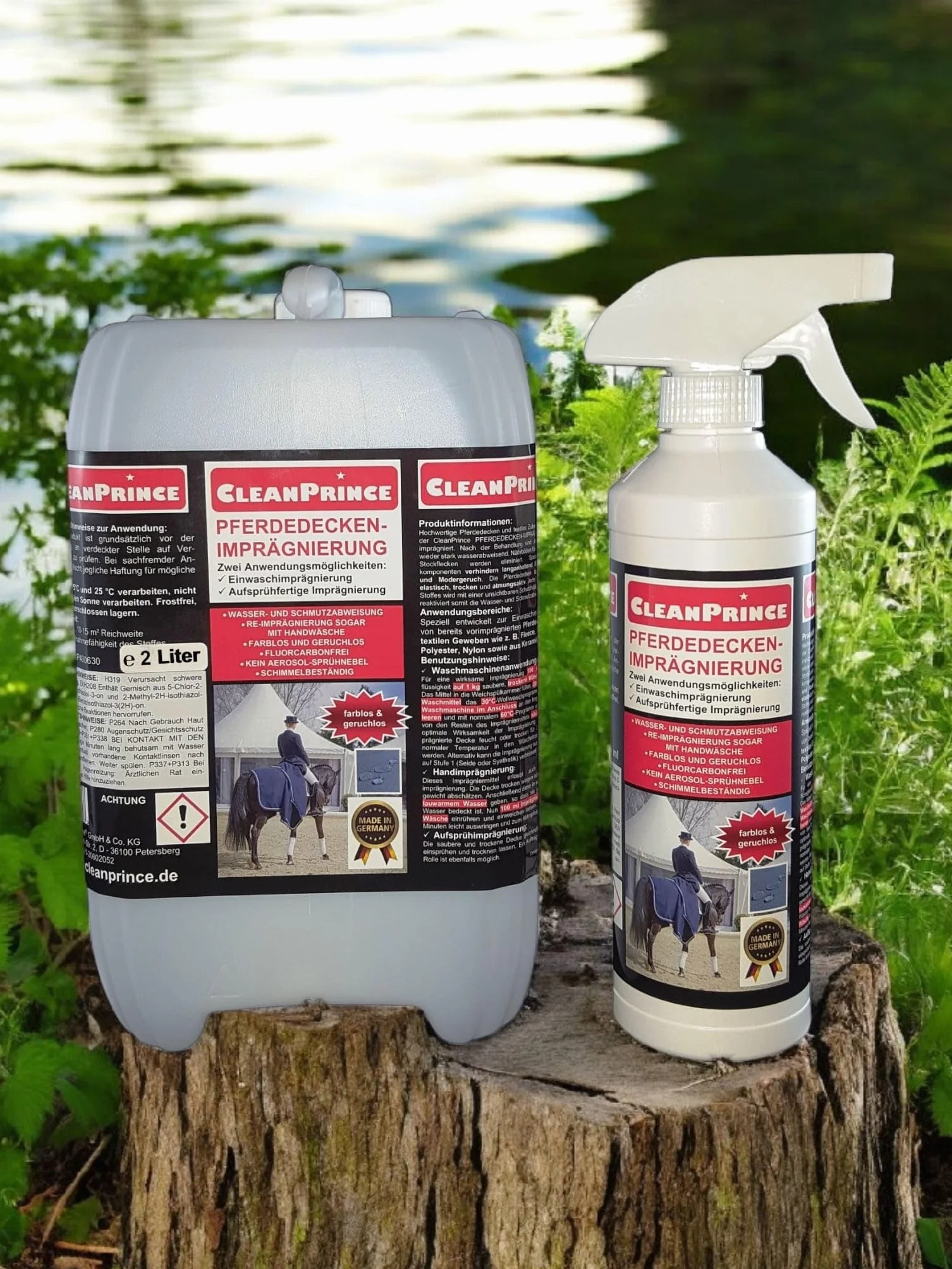 2,5 Litre cleanprince Pferdedeckenimprägnierung Couverture Cheval Imprégnation Intempéries Imprägnieren Protection contre les Taches