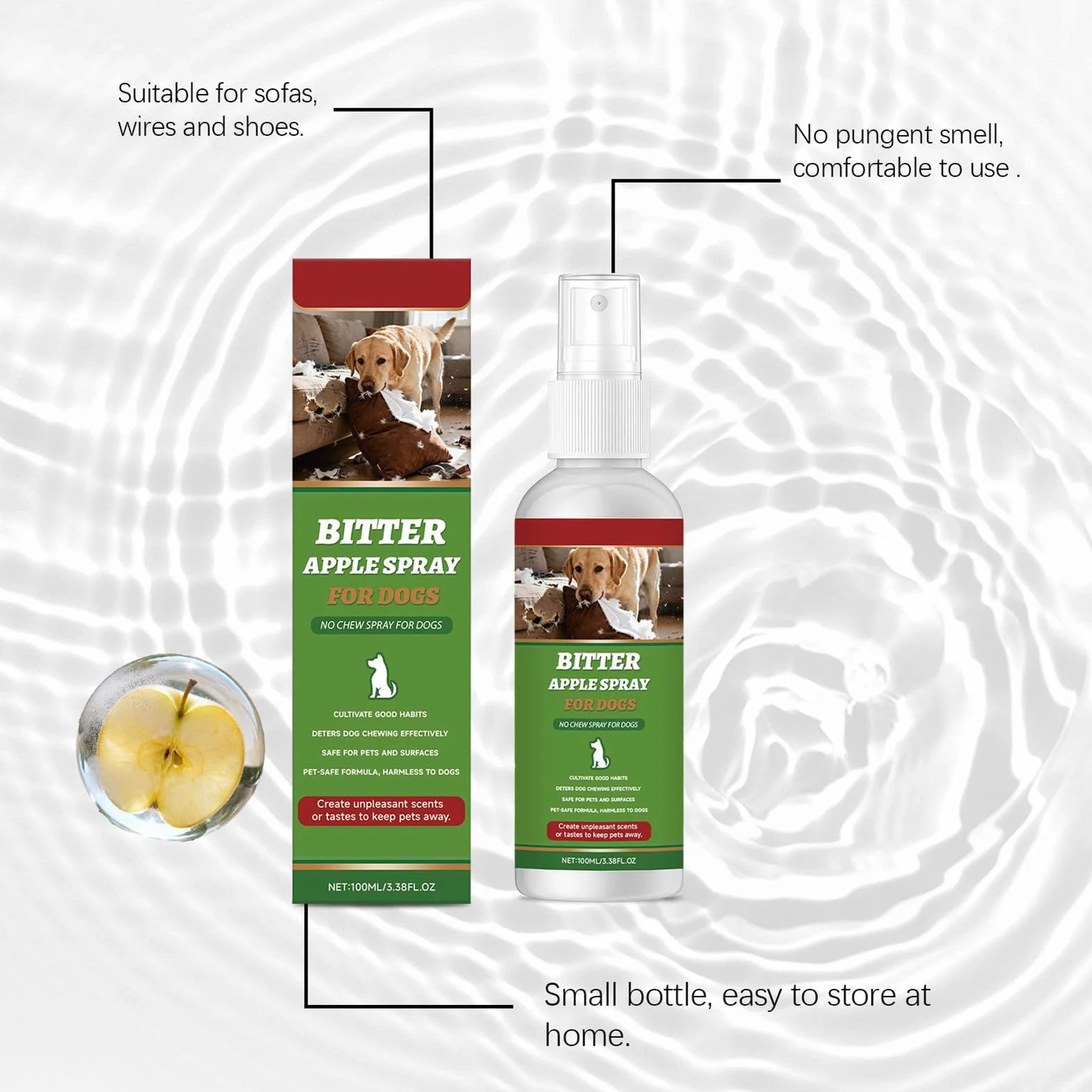 Bitter Spray Mastication Naturelle 100 ML Correcteur de comportement pour Meubles Tapis Terrasse