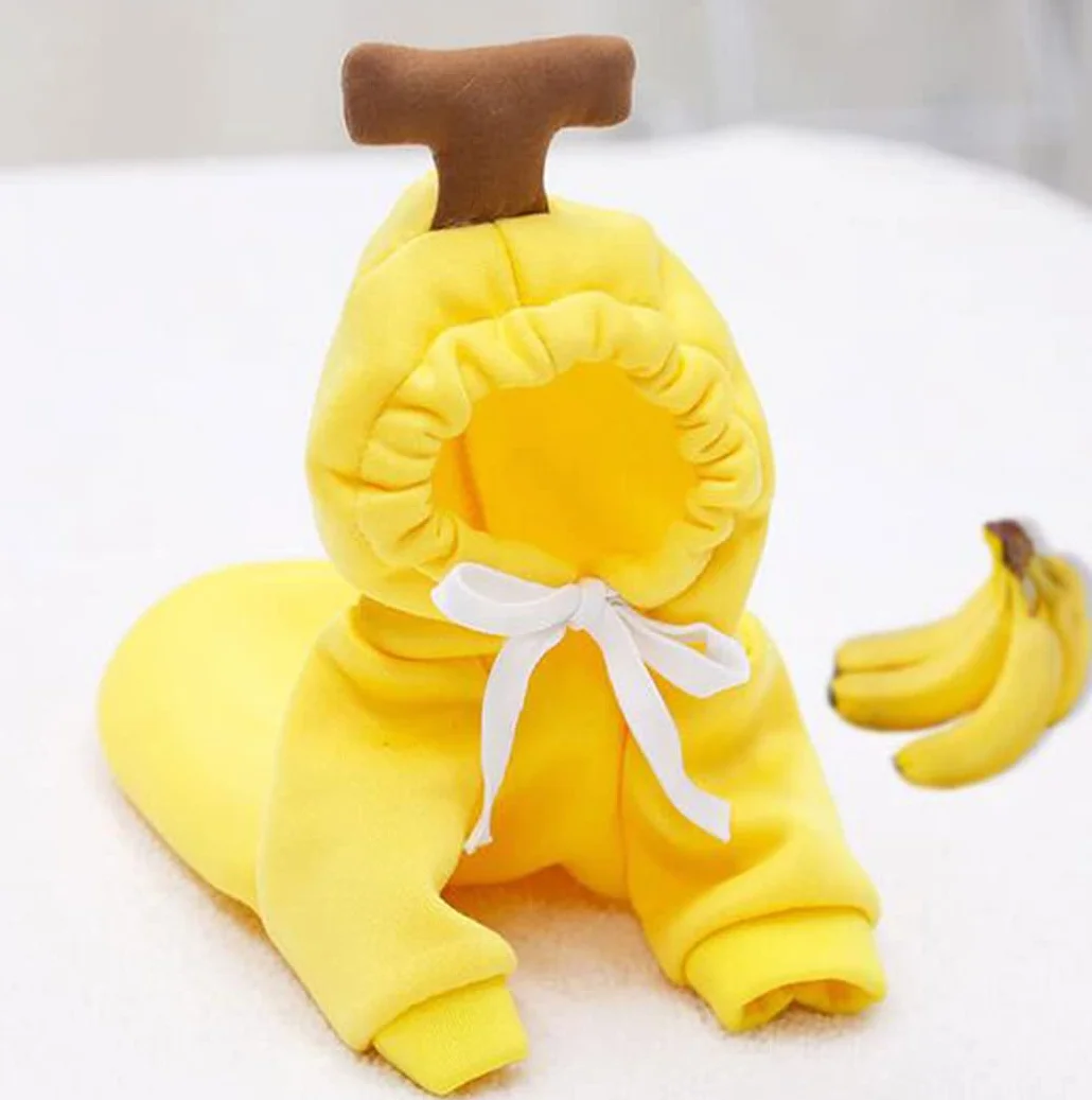 XIAOYU Hoodie vêtements pour Animaux de Compagnie Chiot Chien Chat Banane