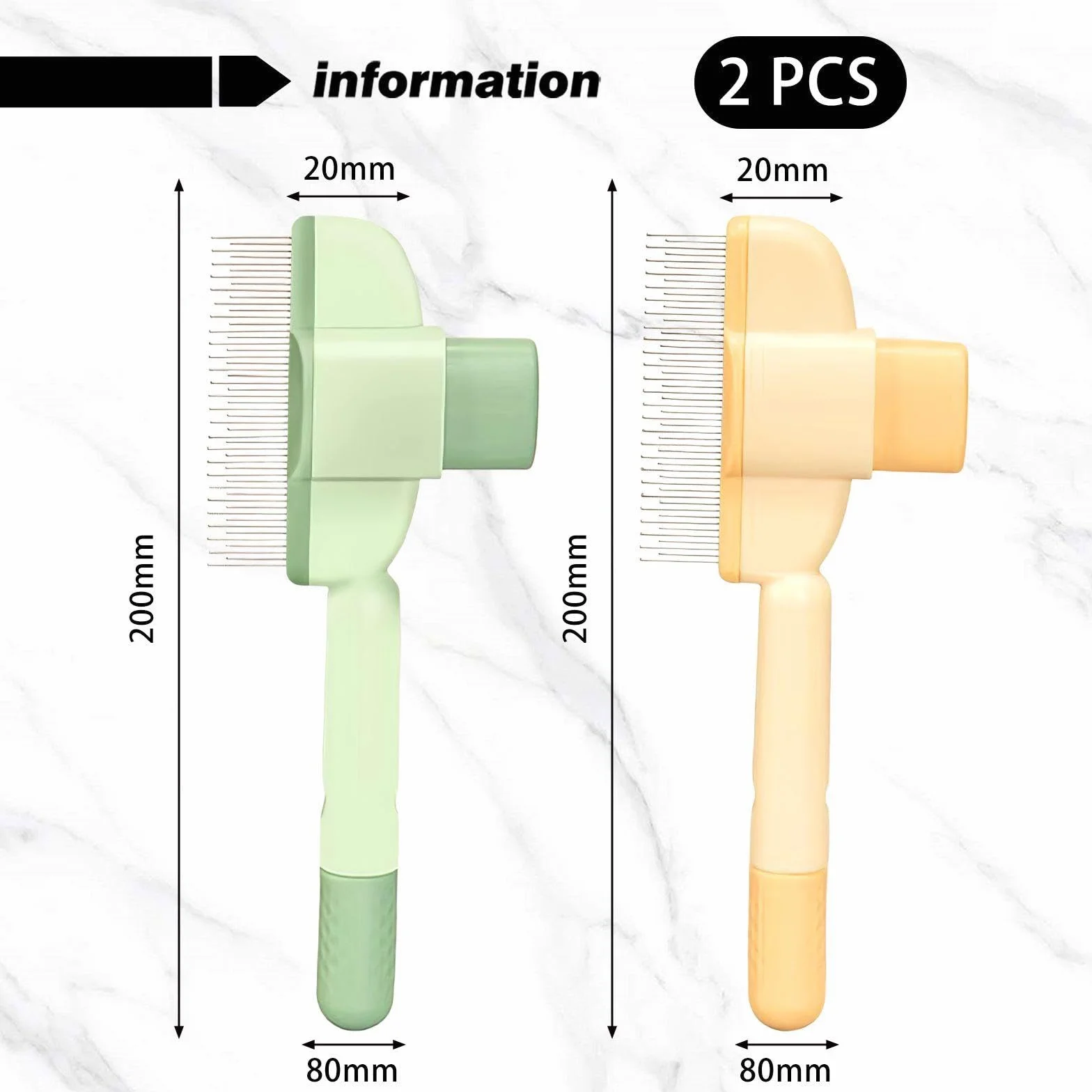 2 Morceaux De Peigne pour Animaux De Compagnie, Peigne Multifonctionnel, Outils De Nettoyage des Poils pour Animaux De Compagnie, Fournitures pour Animaux De Compagnie, Peigne À Nœuds.