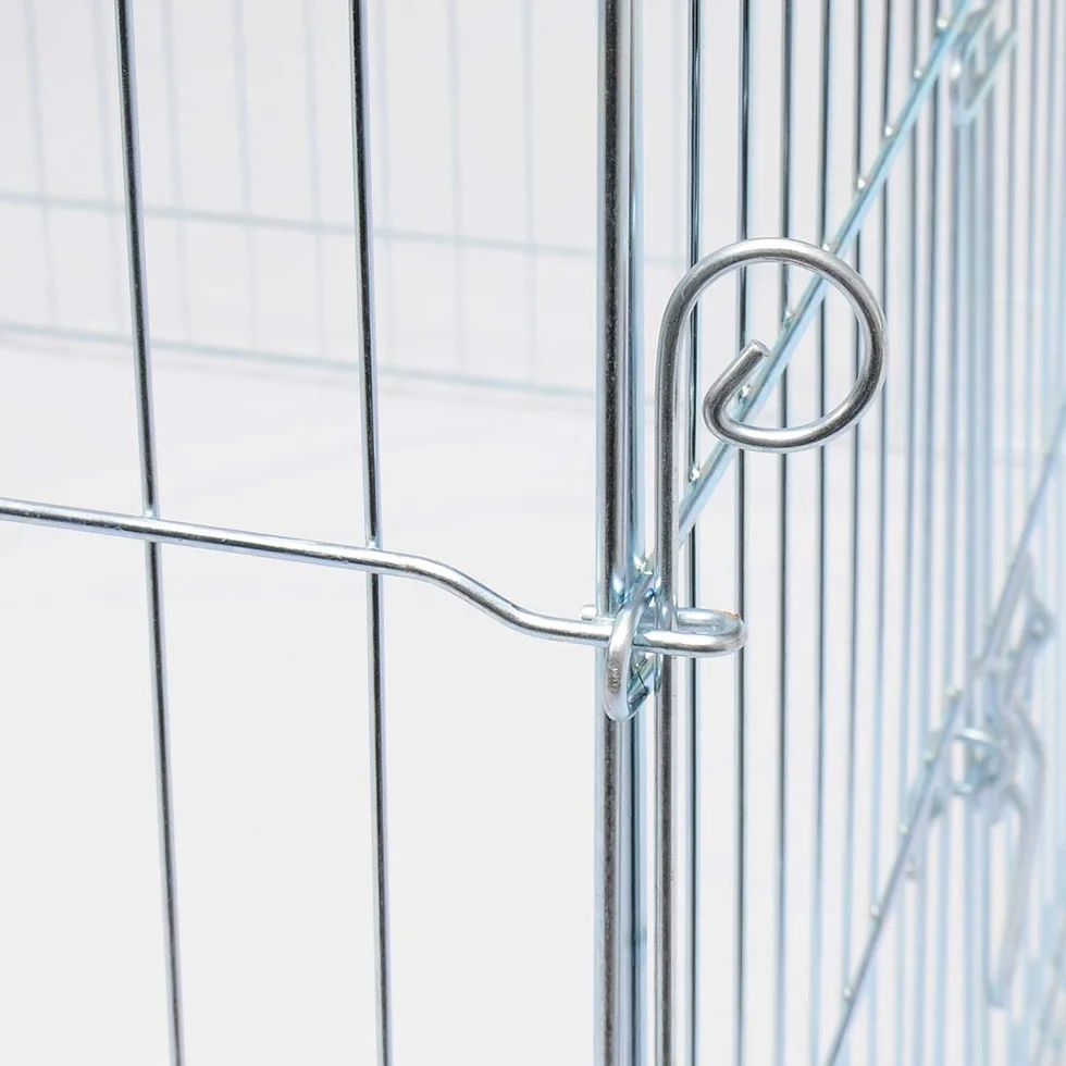 EUGAD Enclos Lapin Pliable avec Toit et Voile Solaire, Cage Extérieure en Métal 220x103x85cm