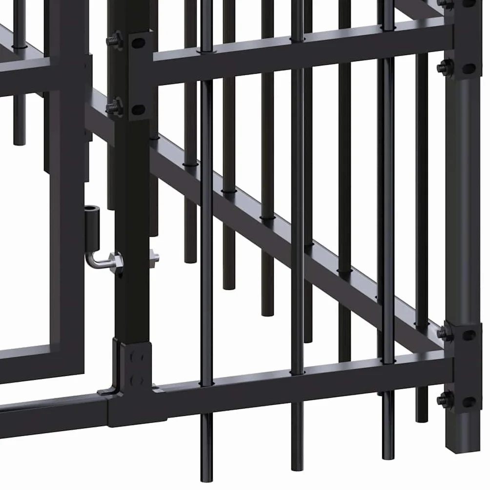 VidaXL Chenil d'Extérieur pour Chiens Acier 3,69 m² Cage Niche