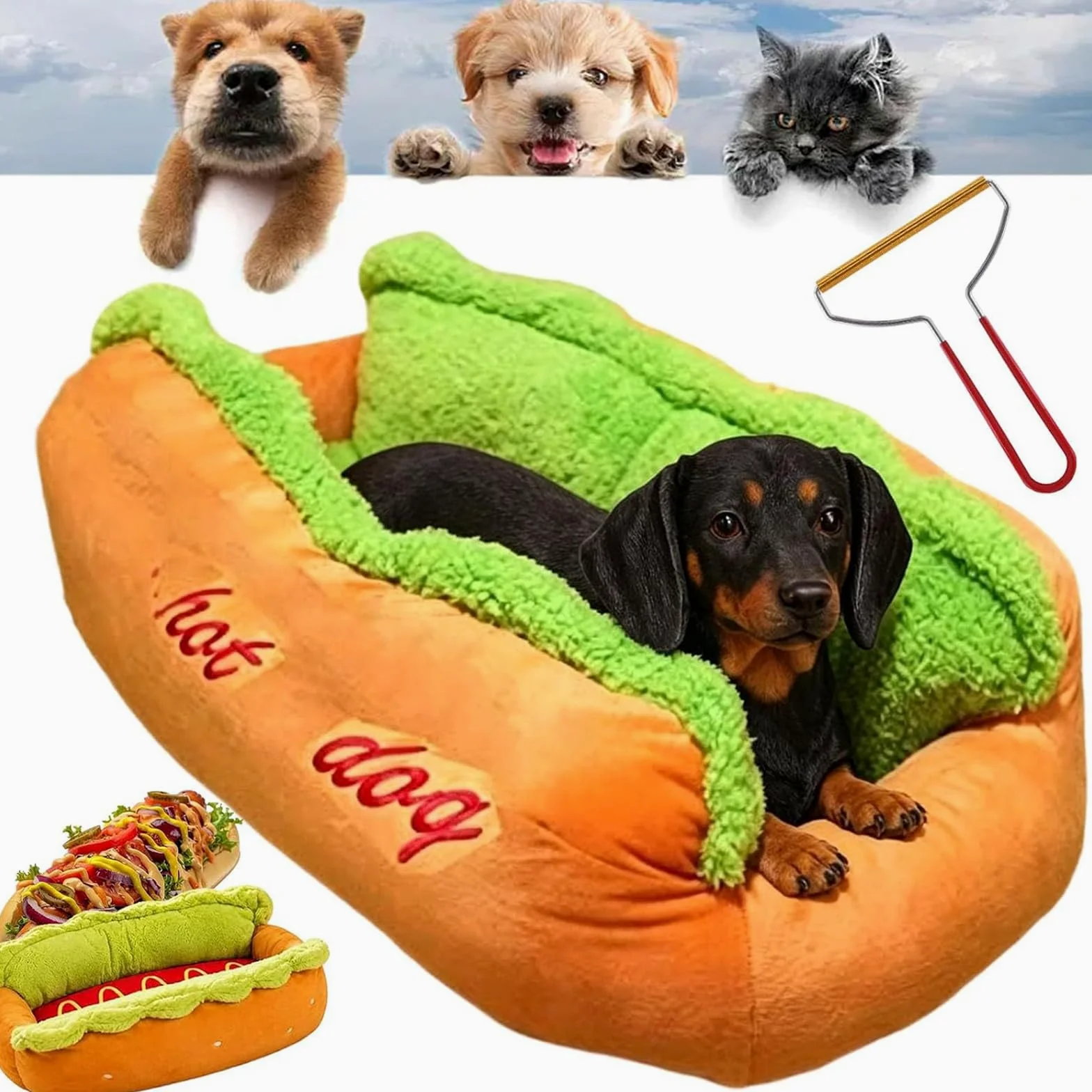 ZVD Panier pour Chien et Chat, Lit Douillet en Peluche pour Petit Animal M | Nid Chaud avec Coussin Amovible Lavable, Idéal Chiot, Teckel, Chaton, Maison, Chambre et Coin Repos