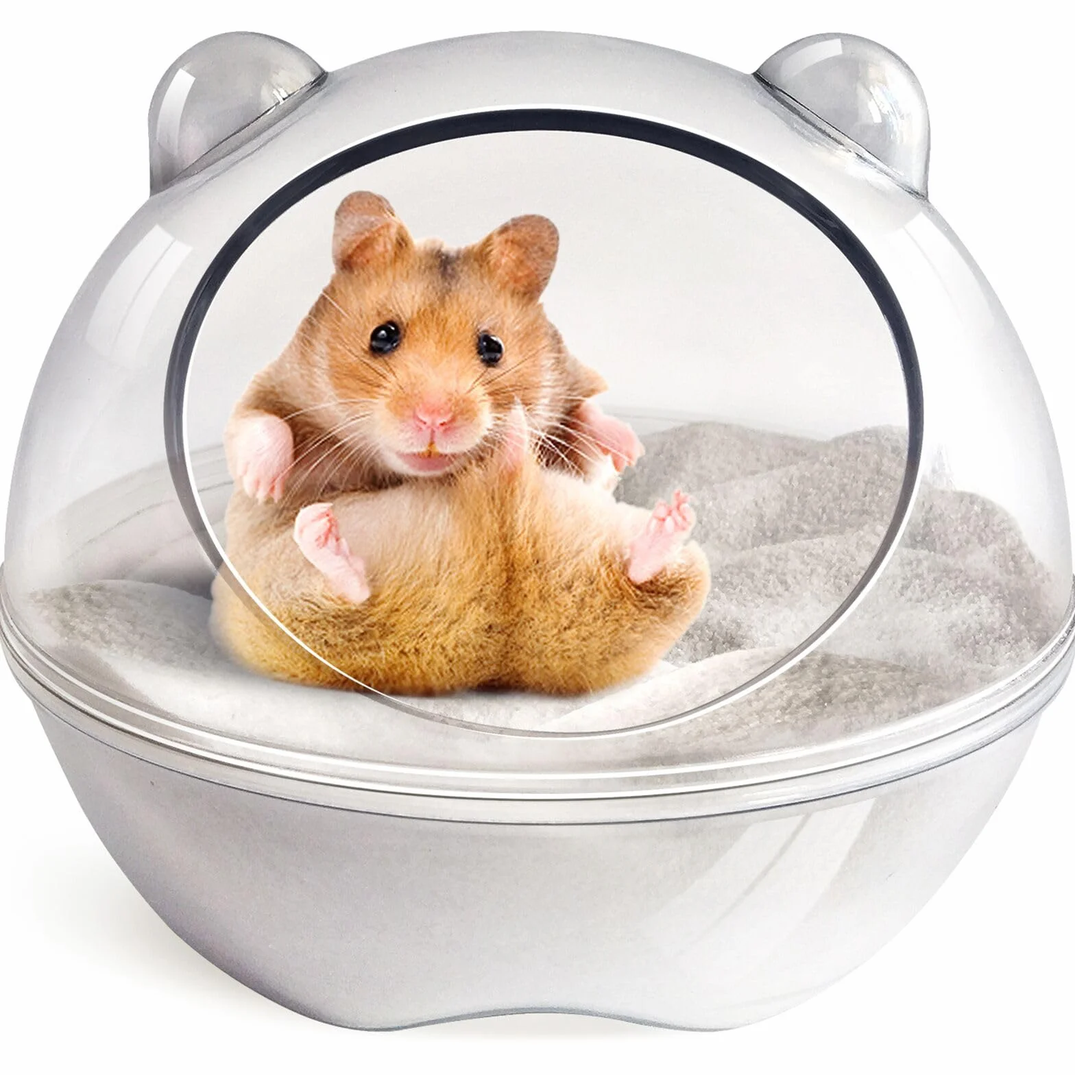 Baignoire pour hamster, boîte de bain de sable pour hamster (taille S 11 x 11 x 8,8 cm)