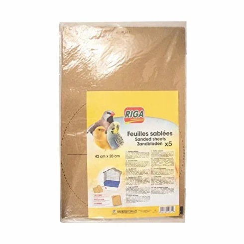 Animaux Riga - 5 Feuilles Sablées pour Fond De Cage 43x28cm Lot de 4