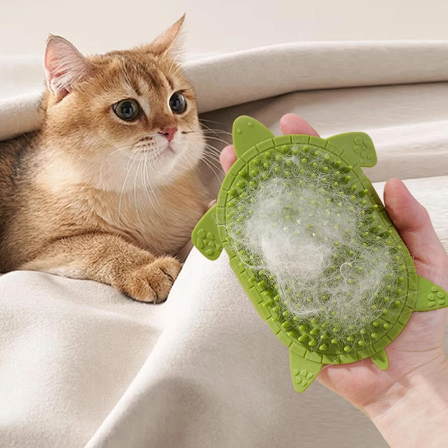 Toilettage Autonome pour Chat, Coin de Frottement - 203 Dents Imperméable Tondeuse Sangle Silicone Outil Massage