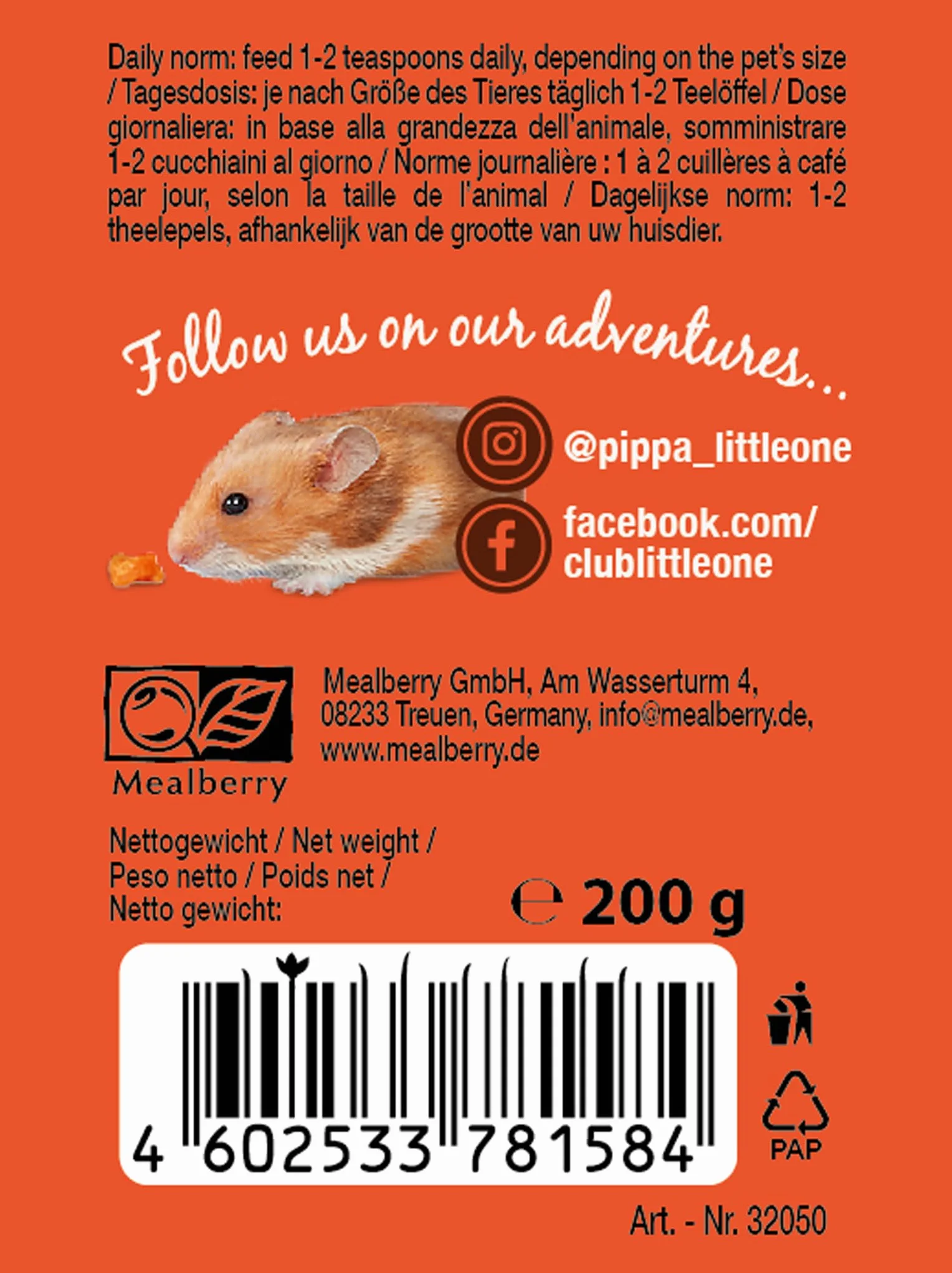 Little One Carottes Séchées 200 g Aliment Complémentaire pour Rongeurs Riche en Vitamines et Minéraux