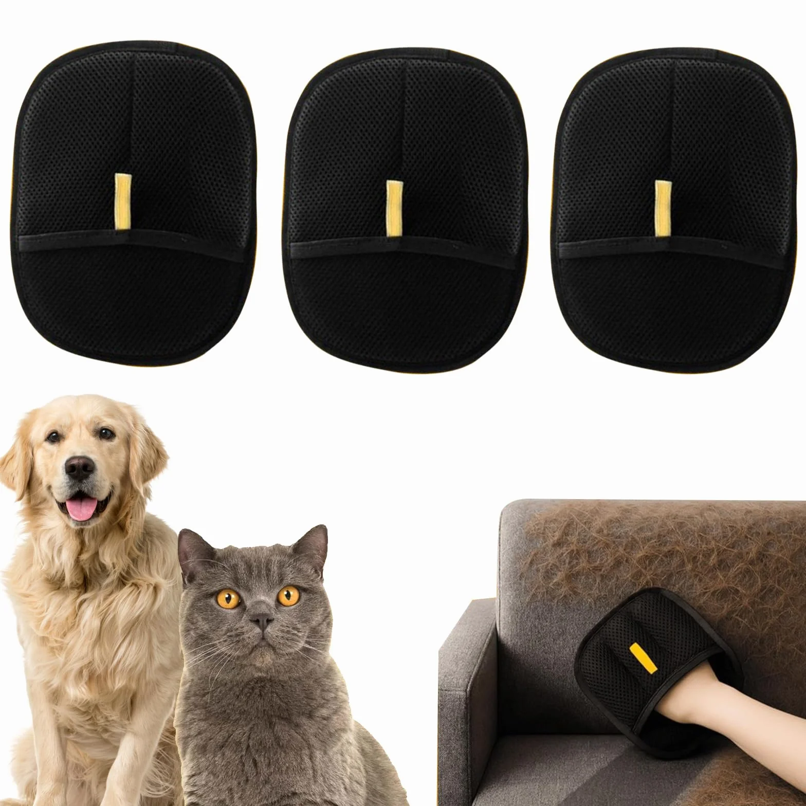 Mayoii Gants de toilettage pour Chat Brosse magnétique Antistatique pour Poils d'animaux Respirant Lavable