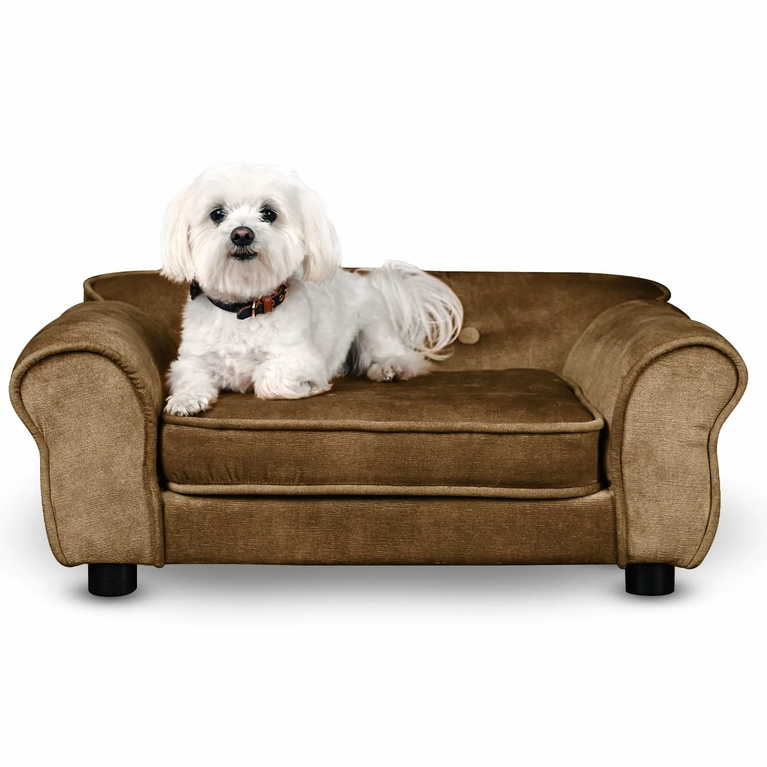 MG Design Canapé pour Chien et Chat Marron Structure en Bois Assise rembourrée Facile à Nettoyer