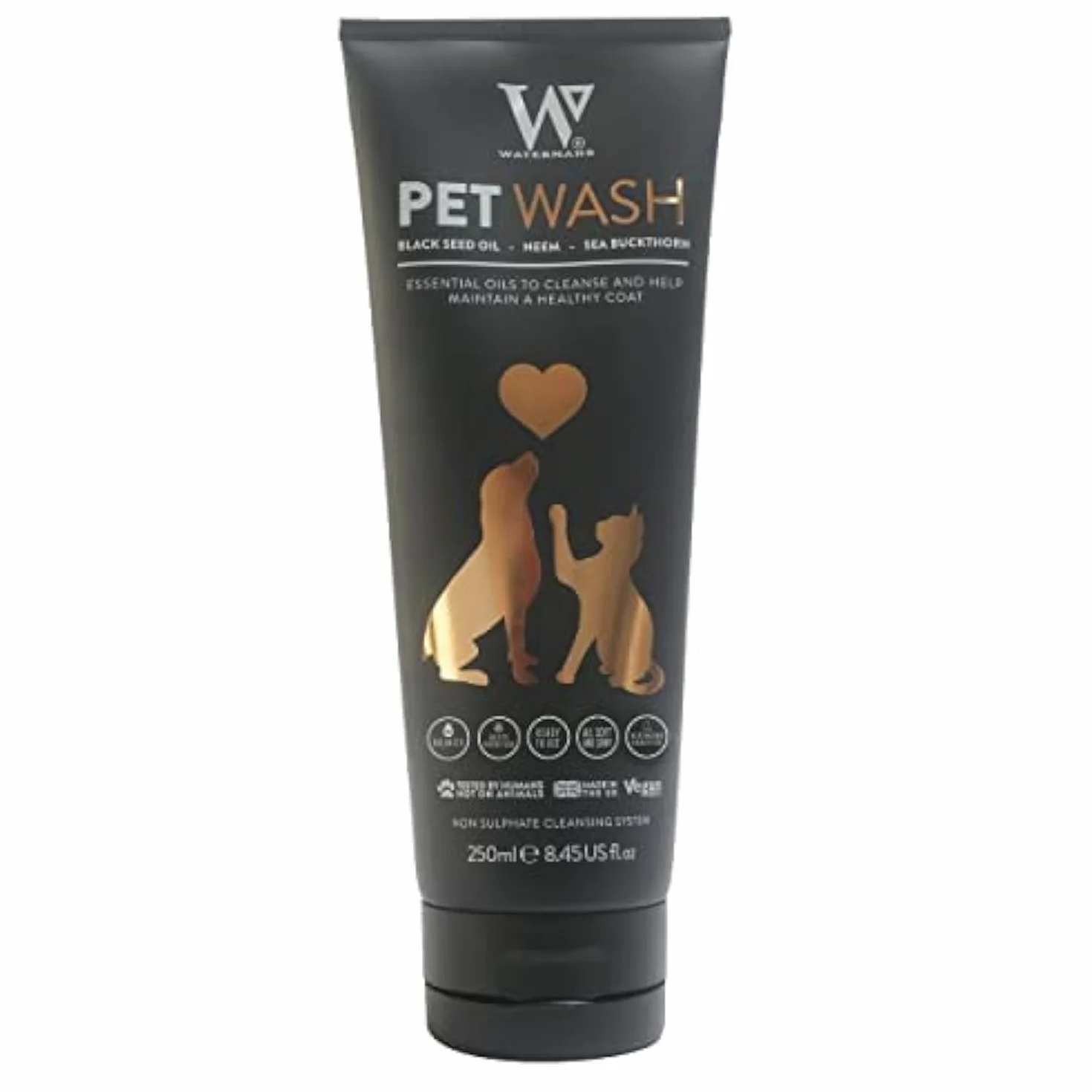 Watermans Shampoing Chien 250ml Peau Sensible Anti Irritation Hypoallergénique sans Parabènes sans Sulfates Végan