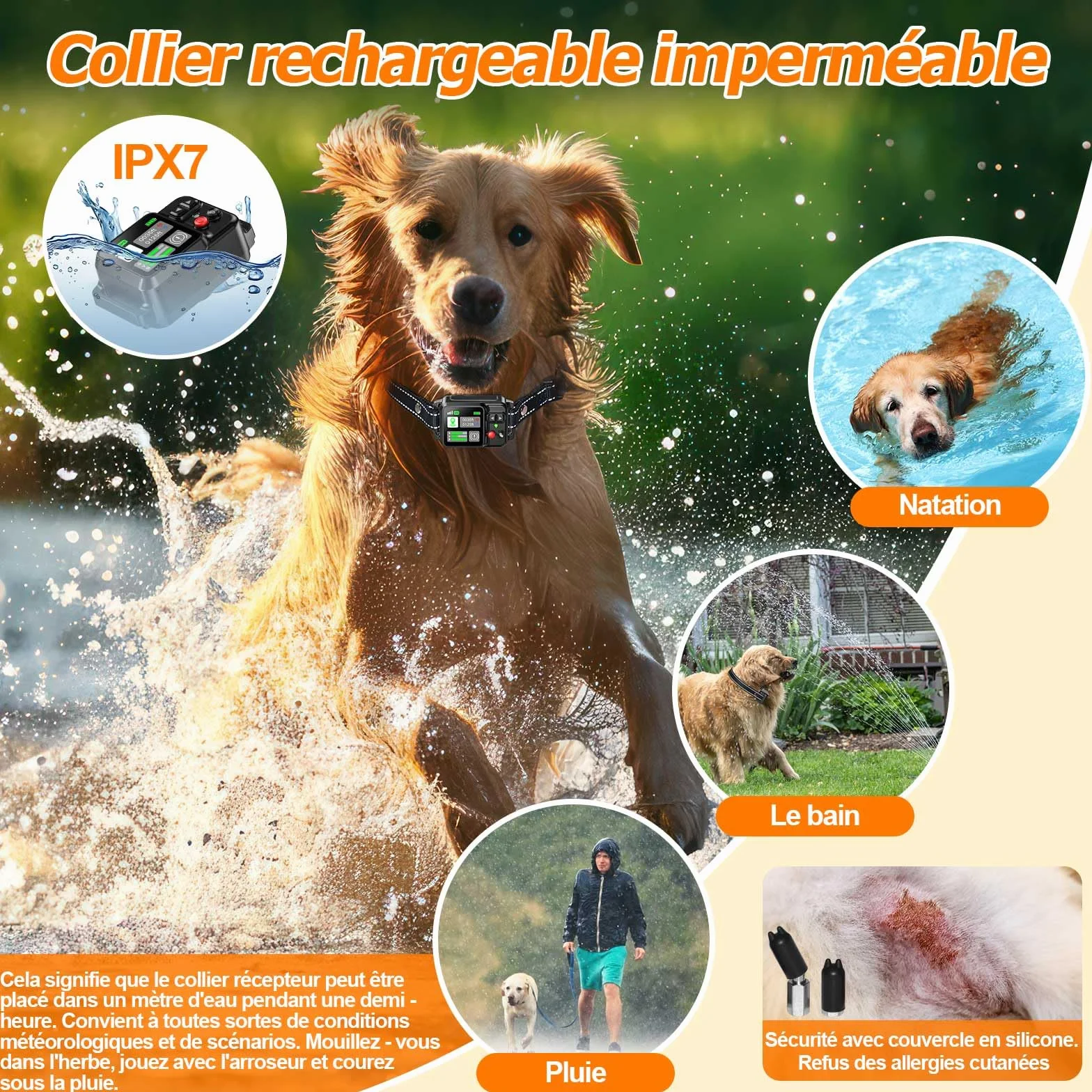 GPS sans Fil Clôture de Chien électrique 20~2000m 3 Modes imperméable