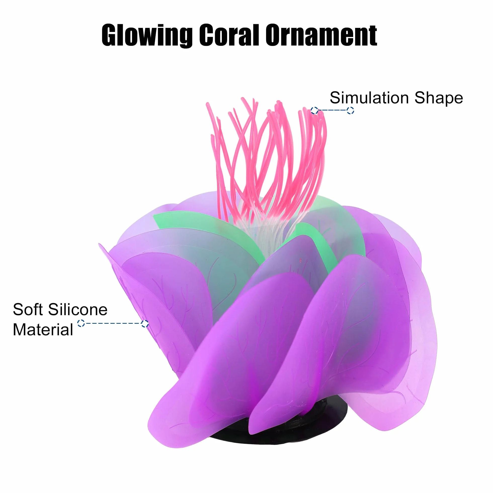 VOCOSTE Aquarium Simulation Corail Aquatique Fleur Violet Silicone Décoration