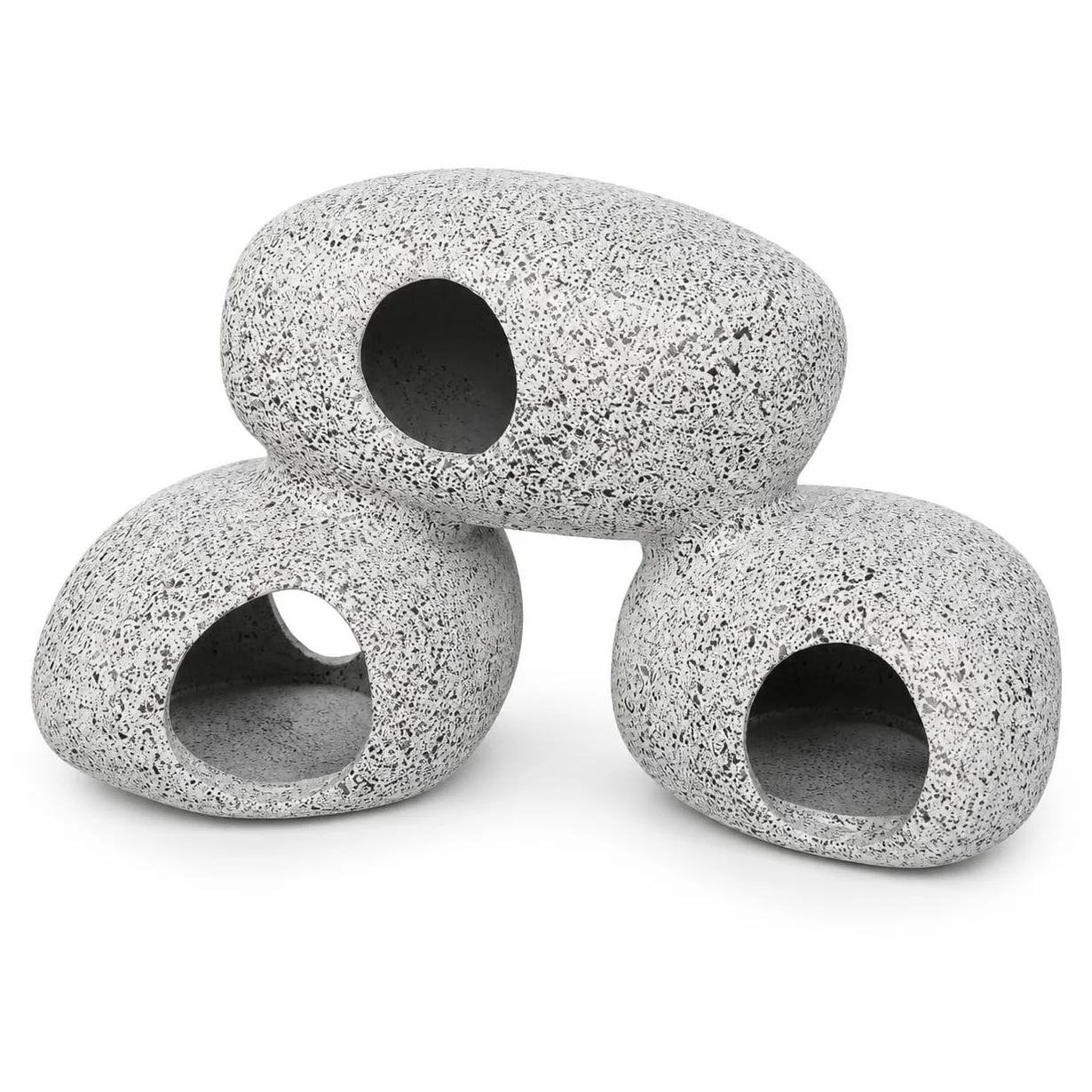 SLOCME Décoration de grottes rocheuses pour aquarium - Grottes rocheuses pour crevettes et cichlidés pour la cachette, la reproduction et le frai, les poissons peuvent nager à travers le trou de la