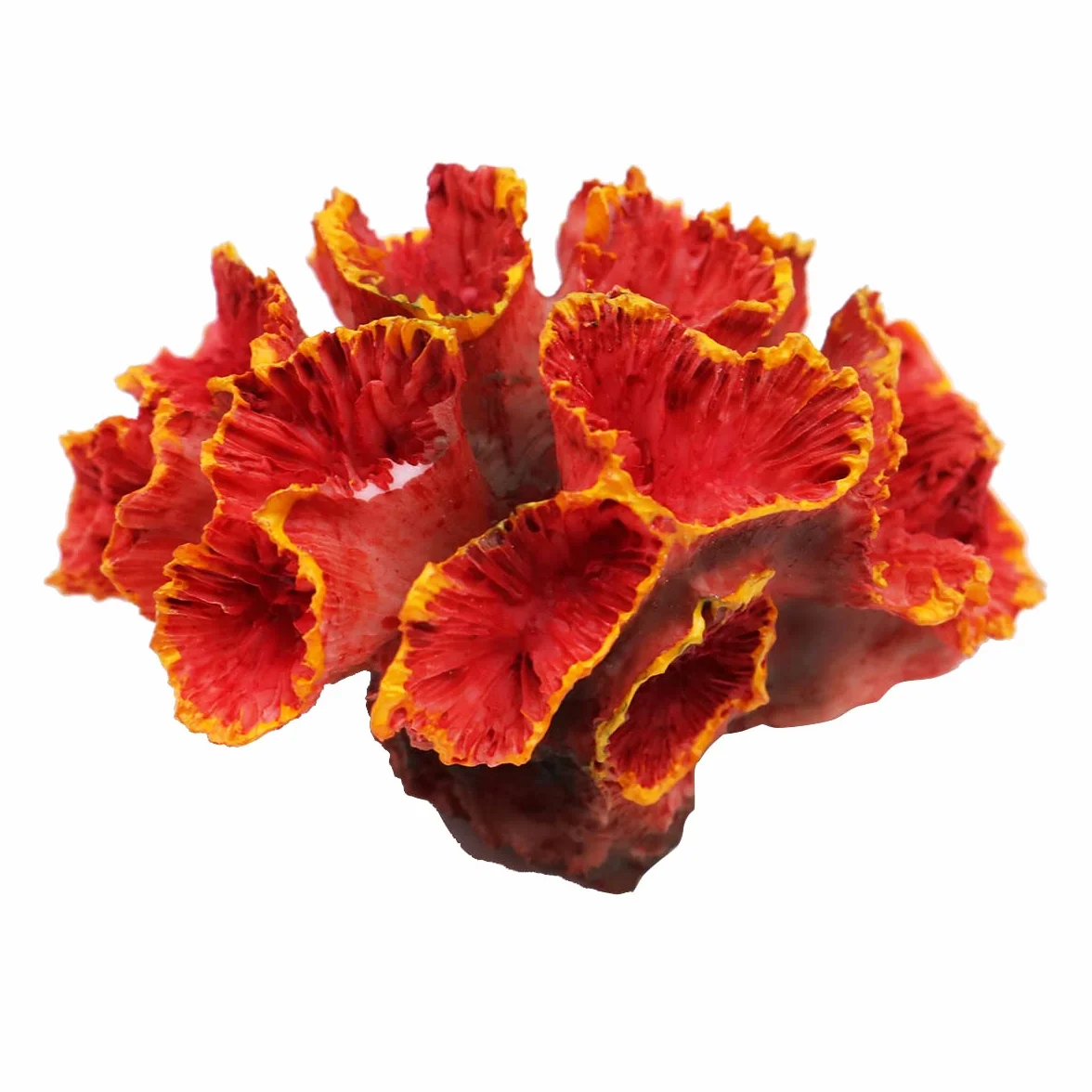 Décoration d'Aquarium Corail Artificiel Non Toxique 8x6x5cm Orange