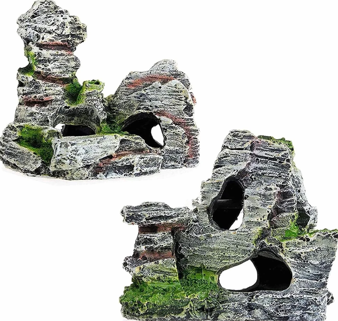 Grotte en résine pour aquarium, décoration de piscine de poisson 11 x 9 x 11 cm