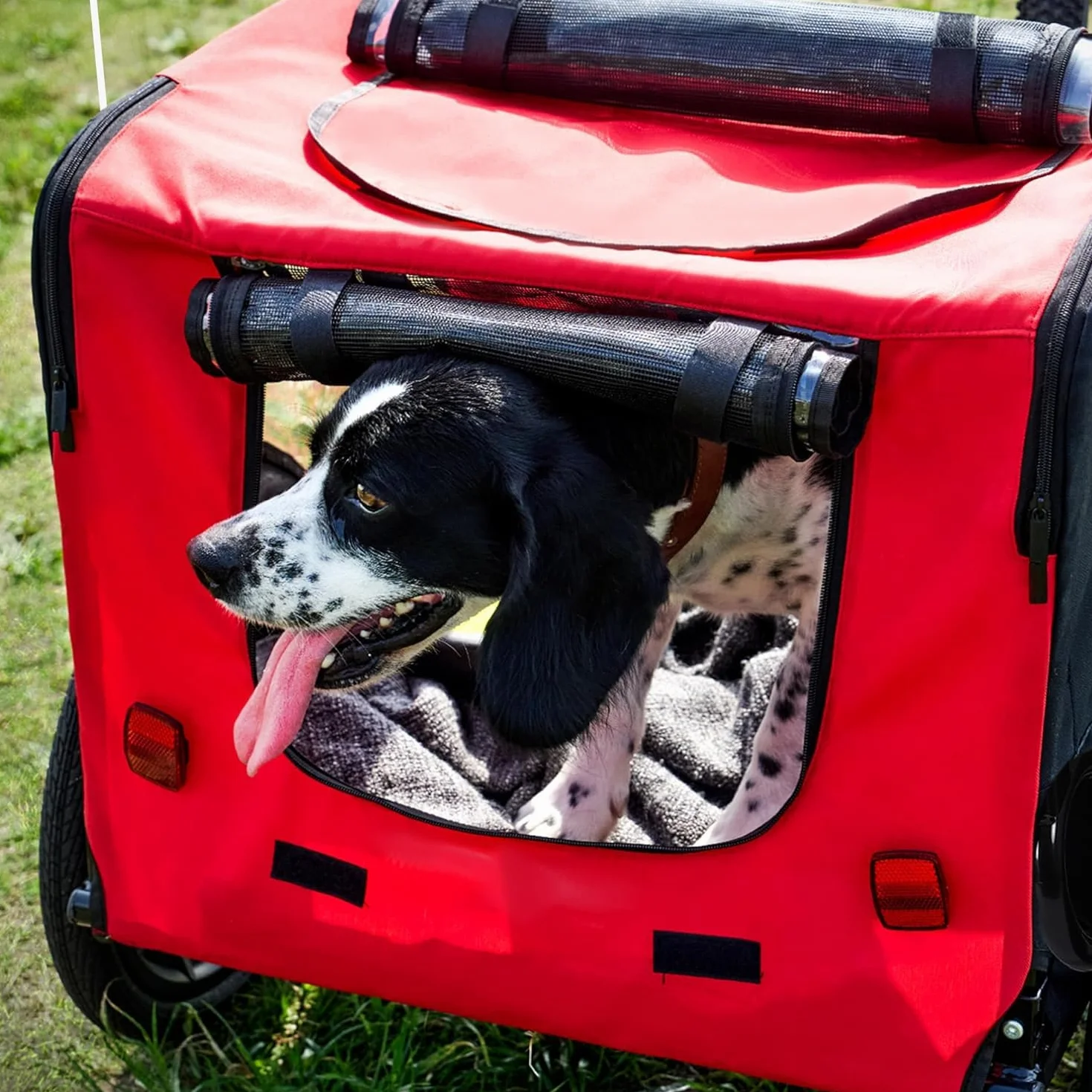 Sogesfurniture Remorque pour chien pour vélo pliable toile Oxford 600D avec embrayage