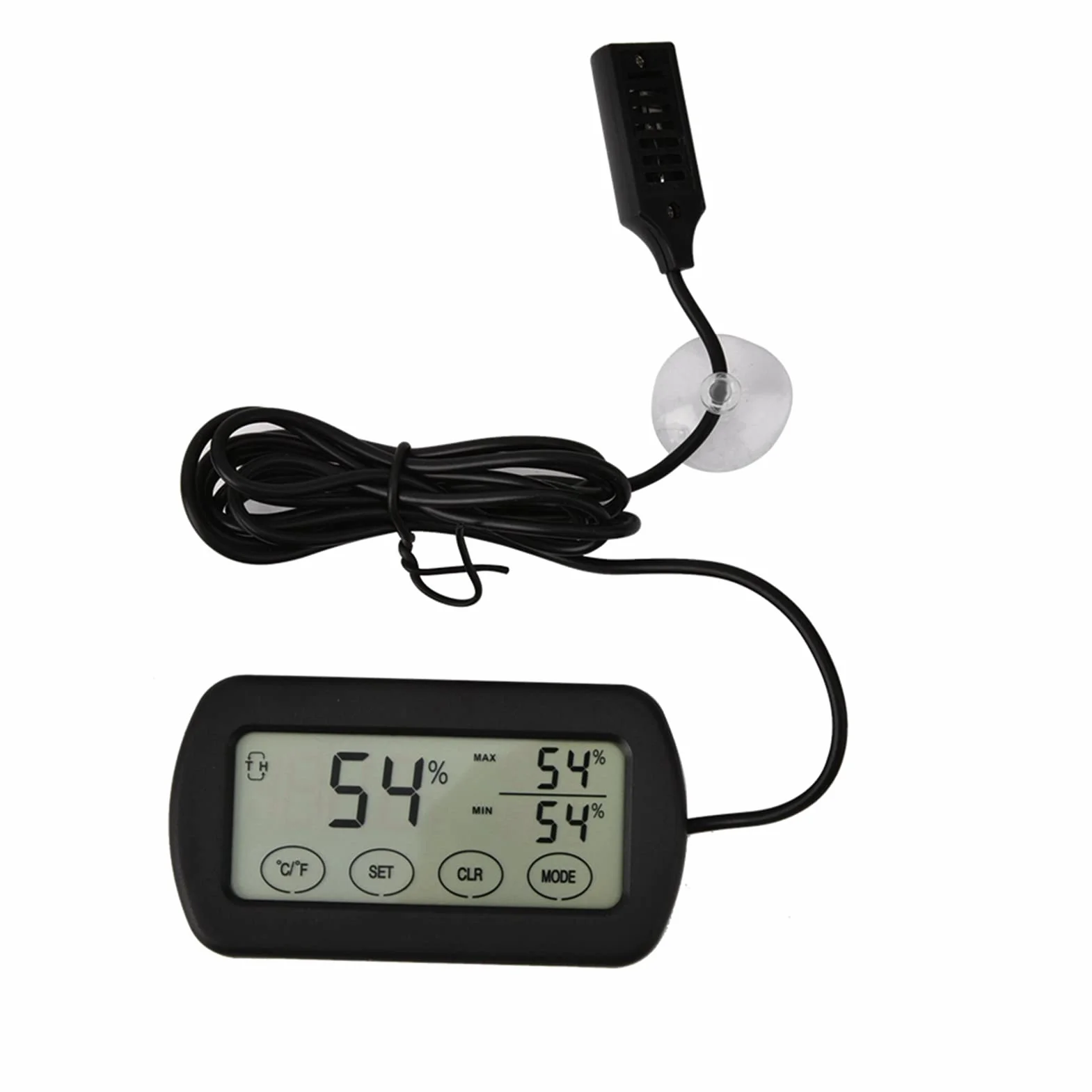 Thermomètre et hygromètre LCD pour couveuse d’œufs, moniteur numérique température humidité avec ventouse