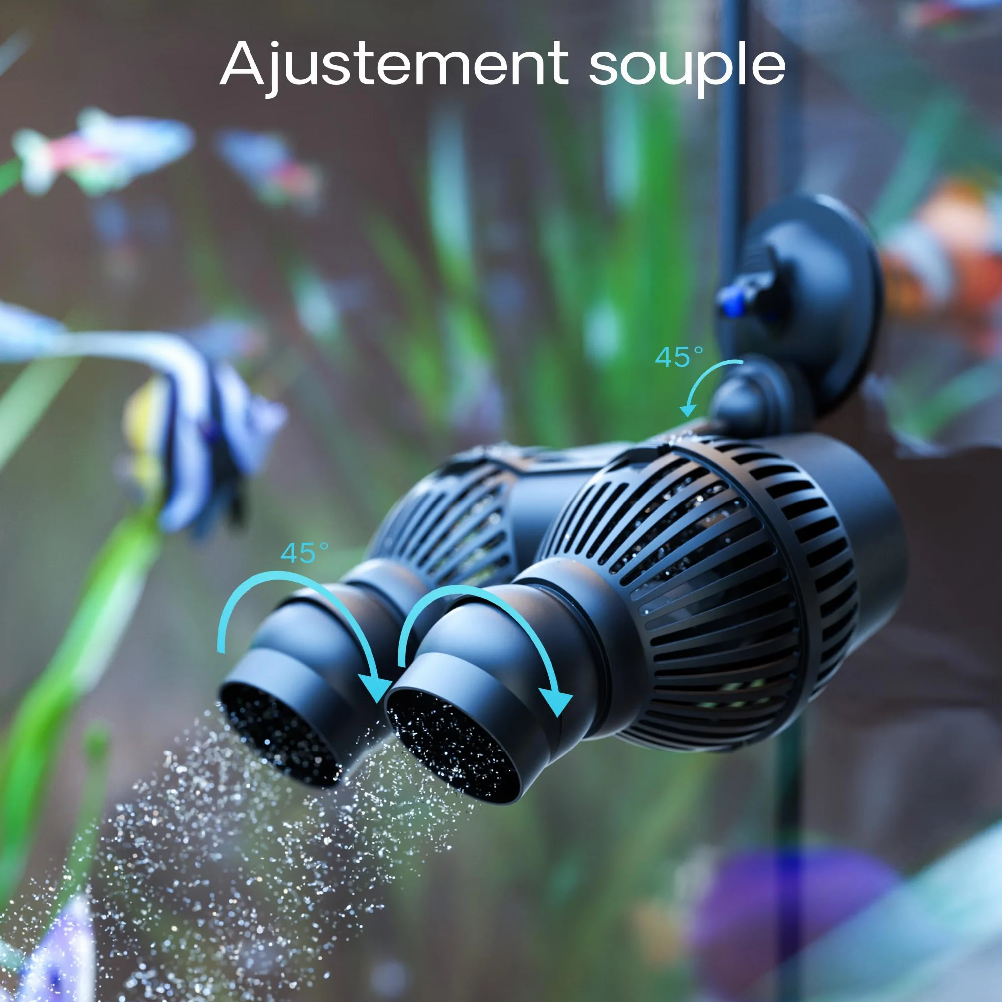 SunSun JVP-202A Pompe de brassage double Wavemaker 12000 l/h 24 W fixation par ventouse pompe de circulation aquarium