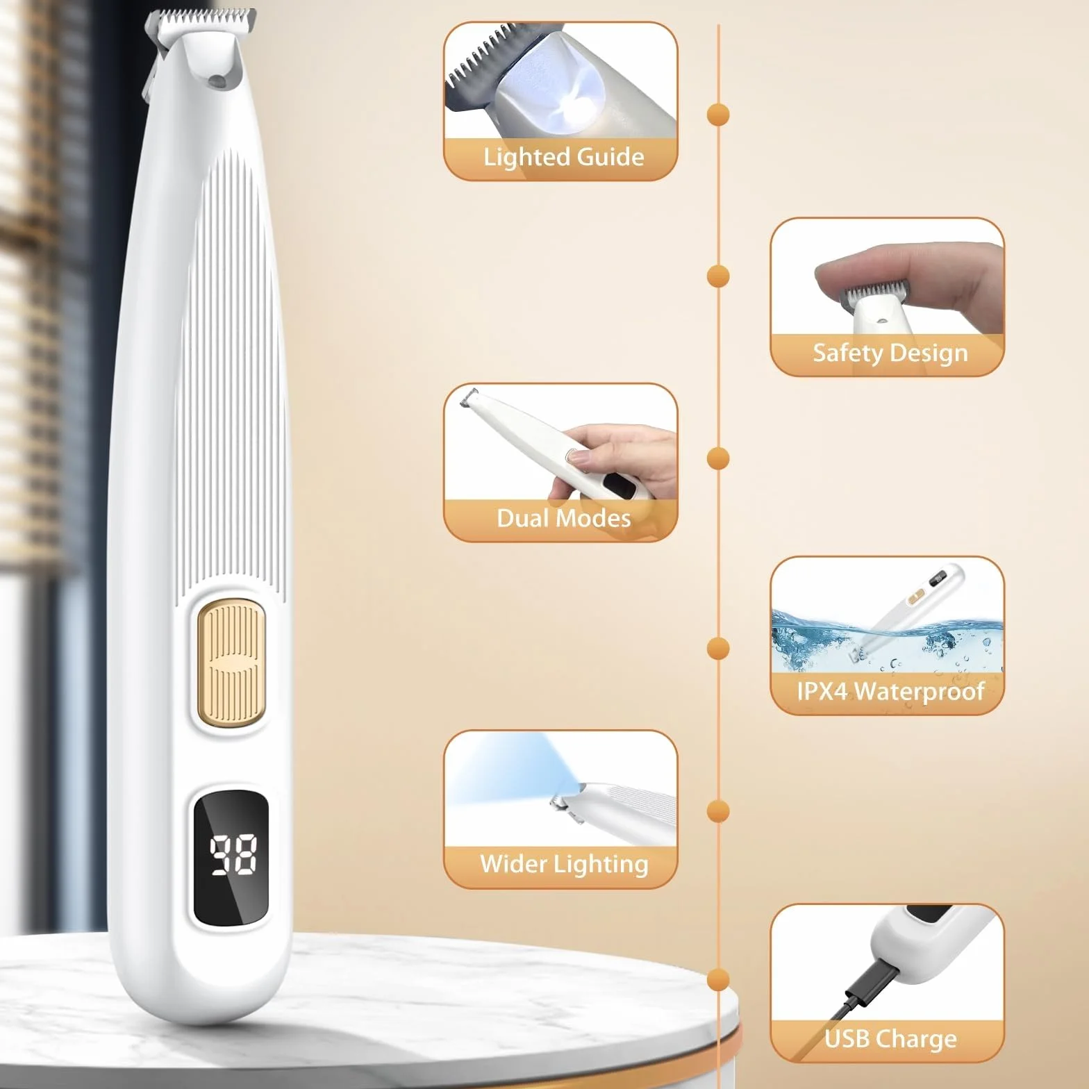 Tondeuse Pour Chat Patounet – Tondeuse Électrique Ultra-Silencieuse Rechargeable Lames Hypoallergéniques