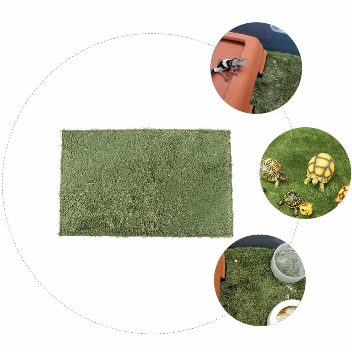 Tapis Gazon Artificiel Décoratif en Coton Respirant et et Super Confortable pour Reptiles et Tortues pour Terrarium Habitat Humide