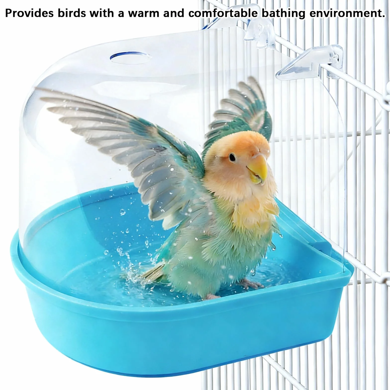Baignoire pour Perroquet, Cage en Plastique Suspendu, Accessoires pour Oiseaux