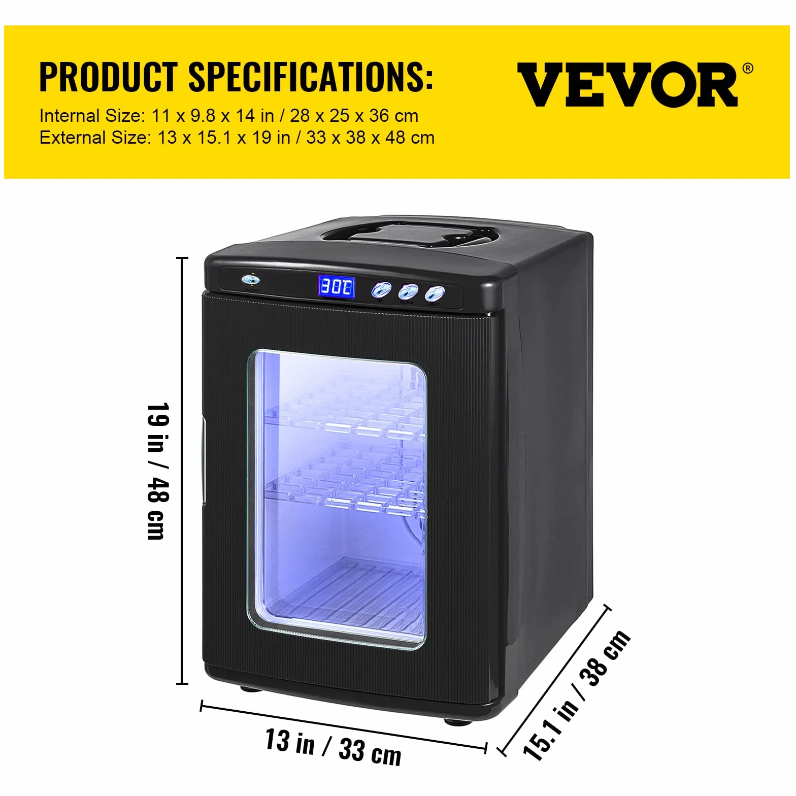 Incubateur 25L Automatique 5°-60°C pour Reptiles Amphibiens